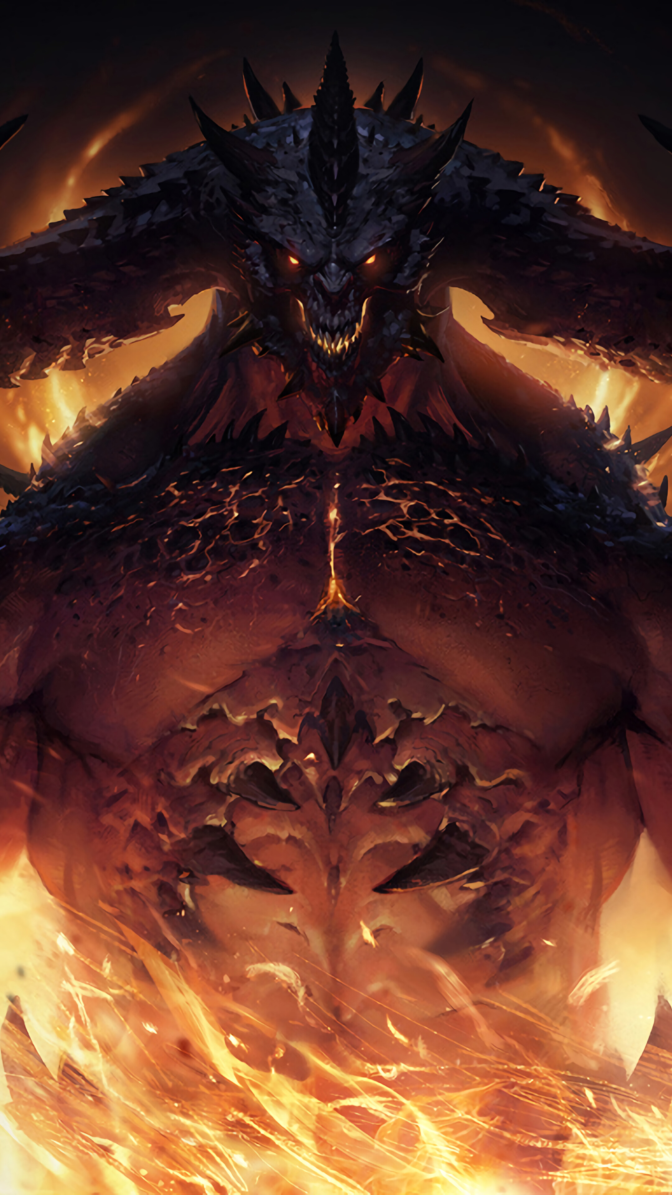 Diablo Immortal: An online-only game, Requiring an internet connection during play. 2160x3840 4K Background.