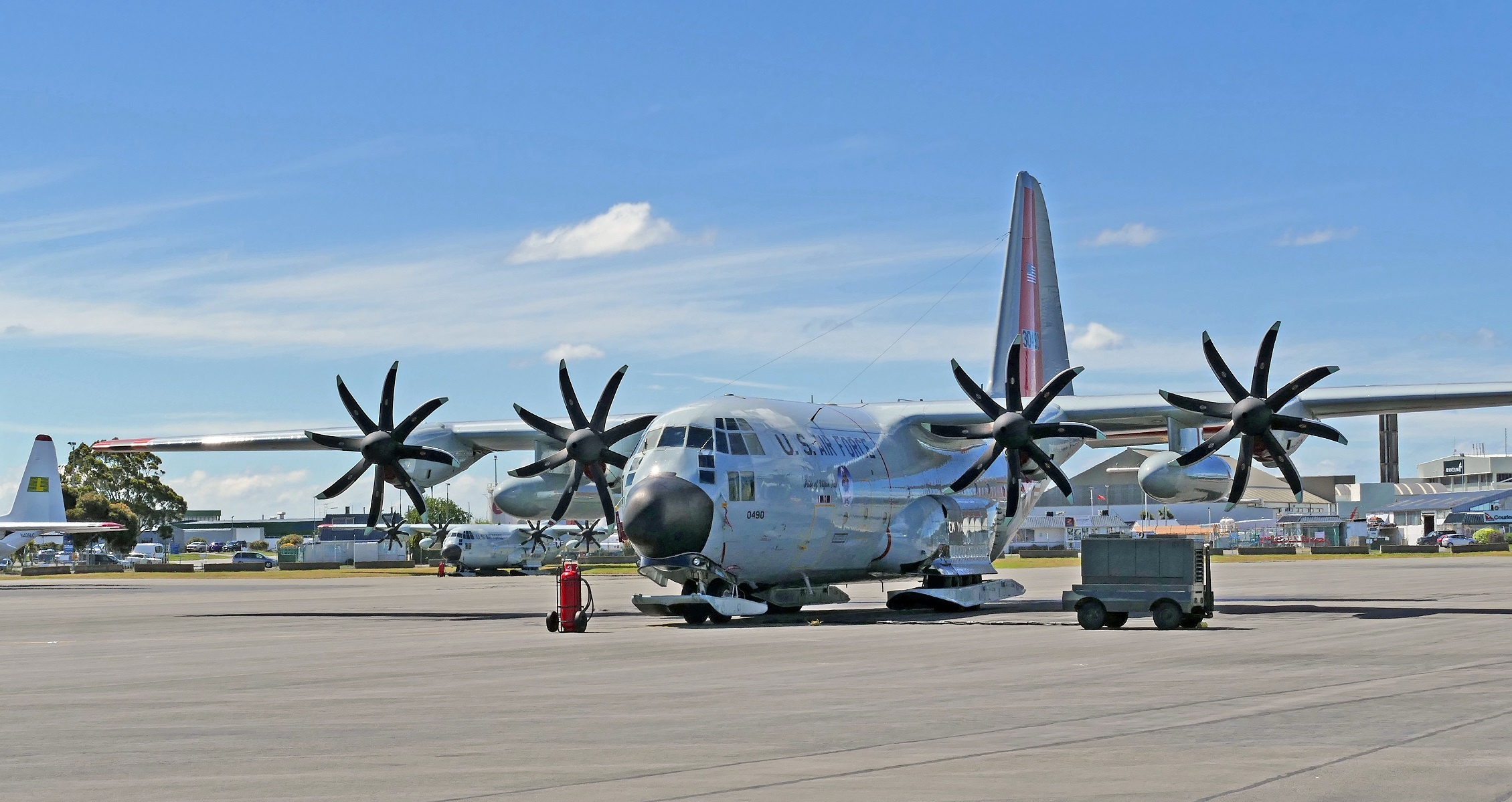 Lockheed C-130 Hercules, Military transport, Sky-high power, Mighty wings, 2260x1200 HD Desktop
