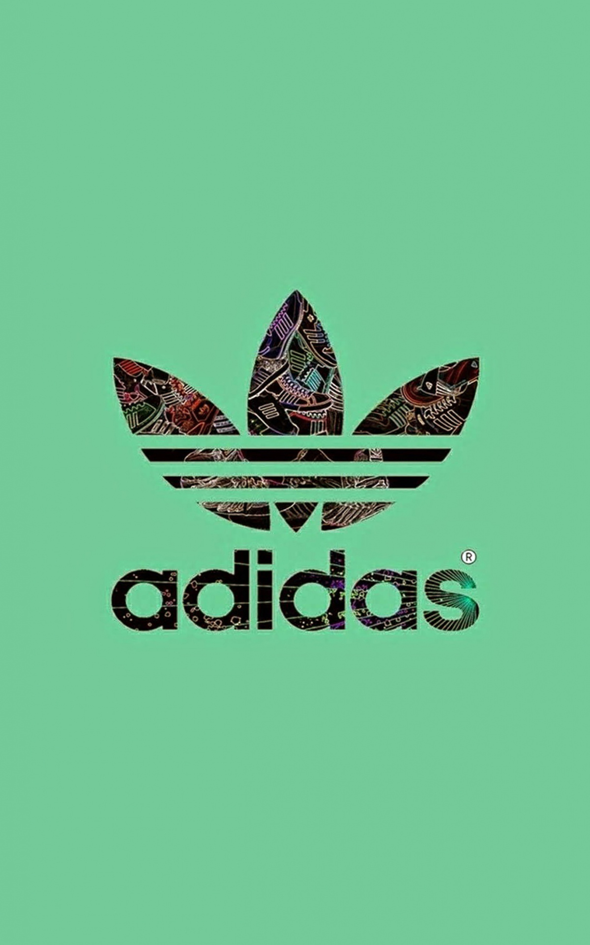 Adidas logo, Black background, iPhone wallpaper, Brand promotion, 1200x1920 HD Phone