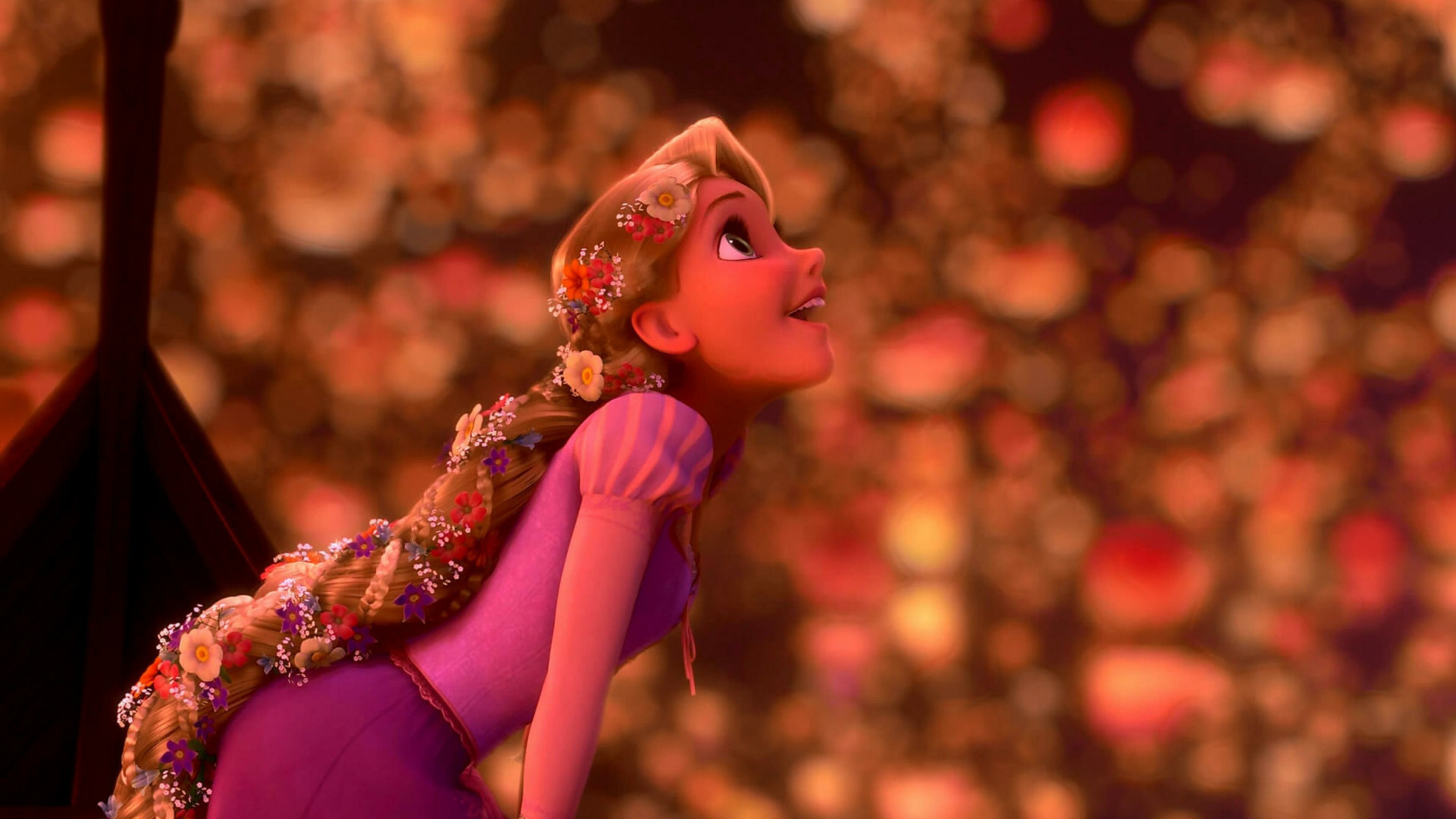 Tangled: A 2010 American 3D computer-animated musical adventure fantasy comedy film. 3840x2160 4K Wallpaper.
