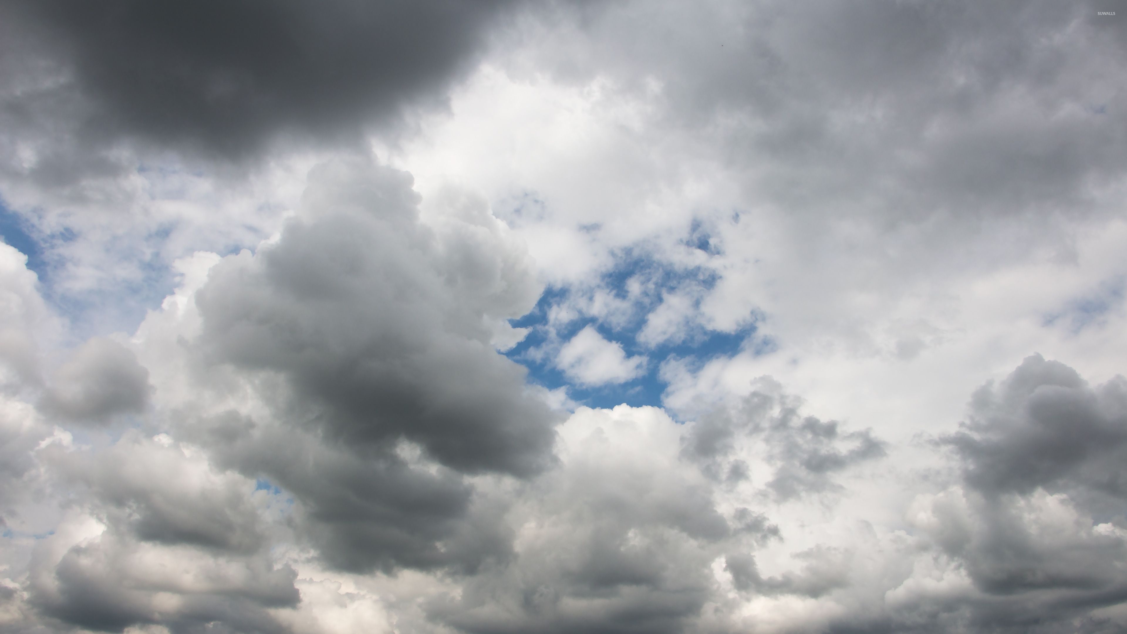 Gray Cloudy Sky: Overcast skies, Gloomy weather, Impending rain. 3840x2160 4K Wallpaper.