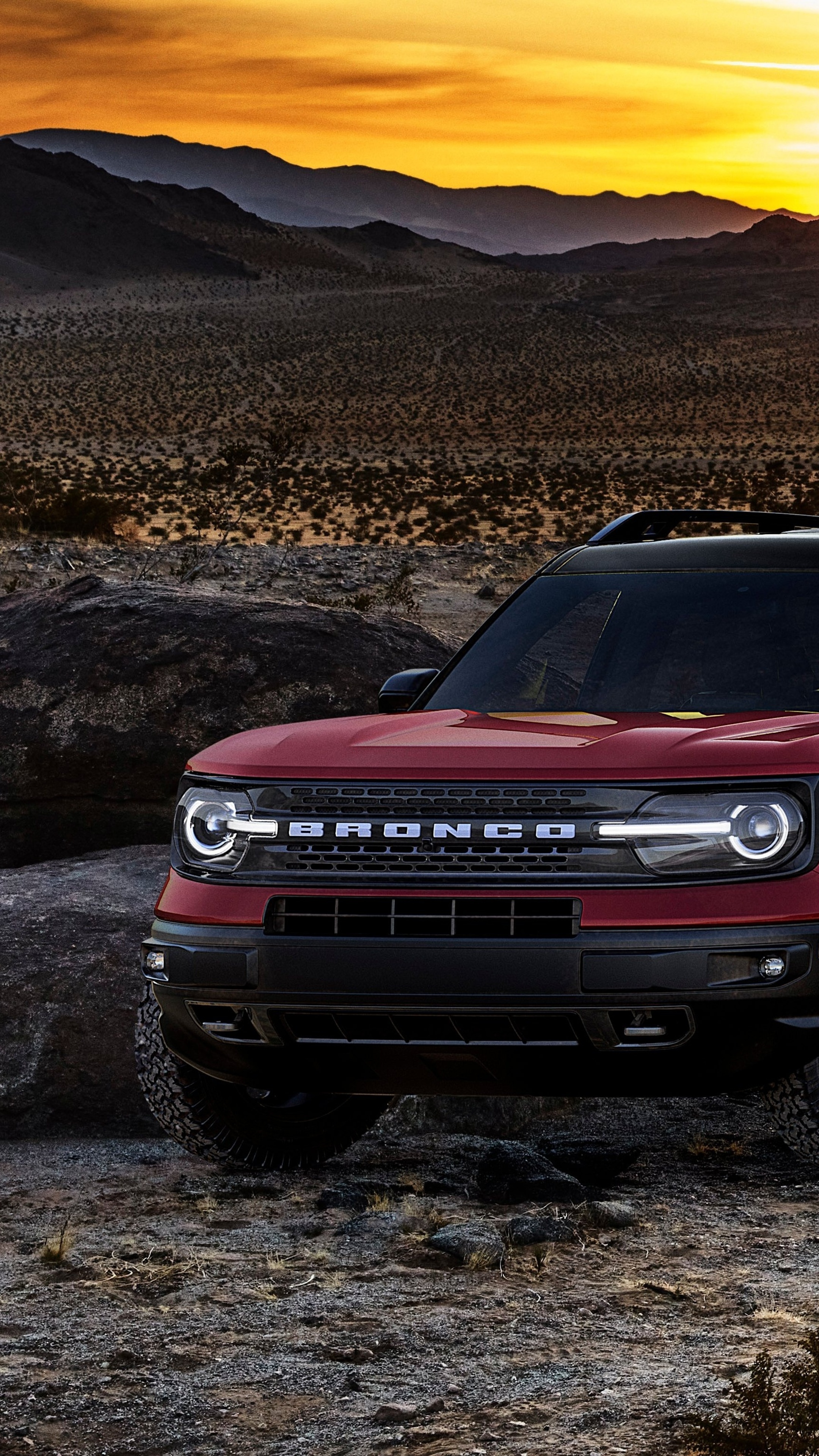 Ford Bronco: Combination Of Road-Going Passenger Cars With Features From Off-Road Vehicles, Model Of 2020. 2160x3840 4K Background.