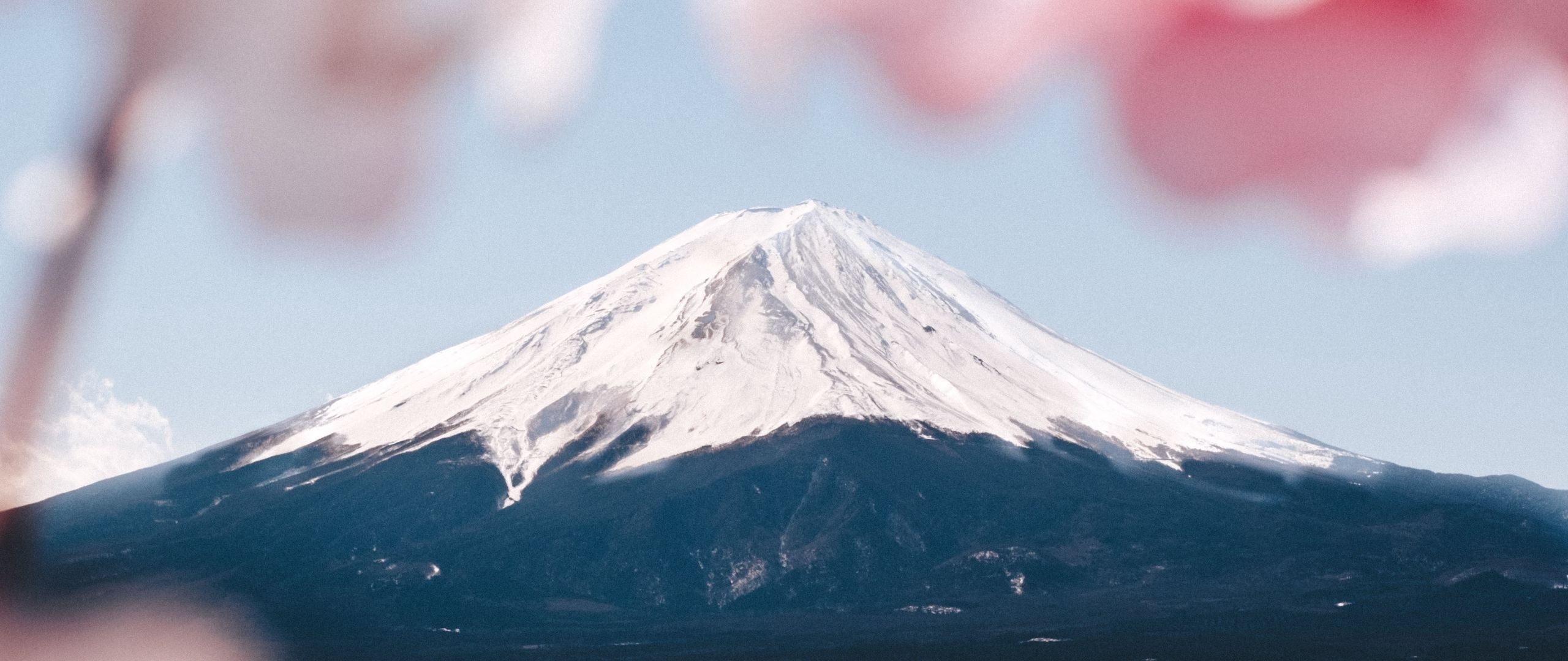 Mount Fuji winter splendor, Snowy landscapes, Breathtaking wallpapers, Captivating views, 2560x1080 Dual Screen Desktop