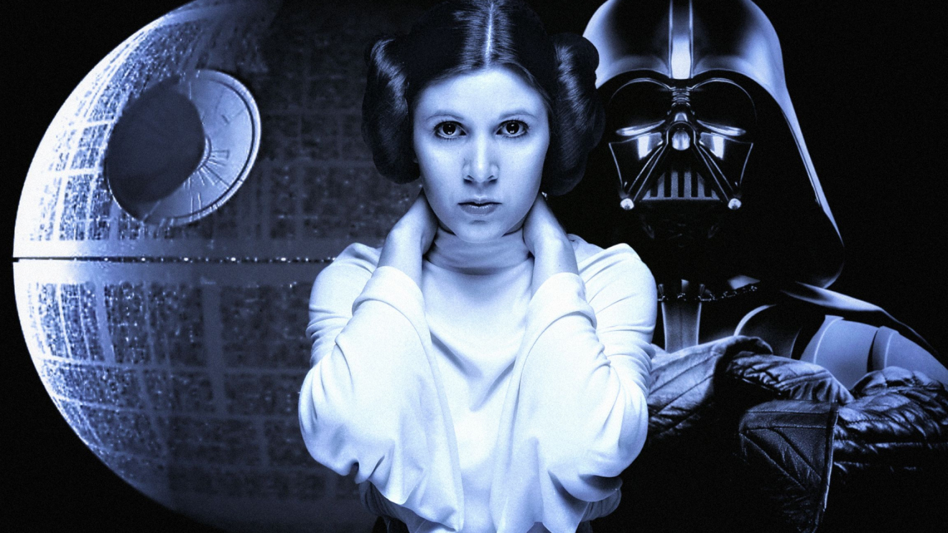 Carrie Fisher, Princess Leia, Dave Daring, 2560x1440, 1920x1080 Full HD Desktop