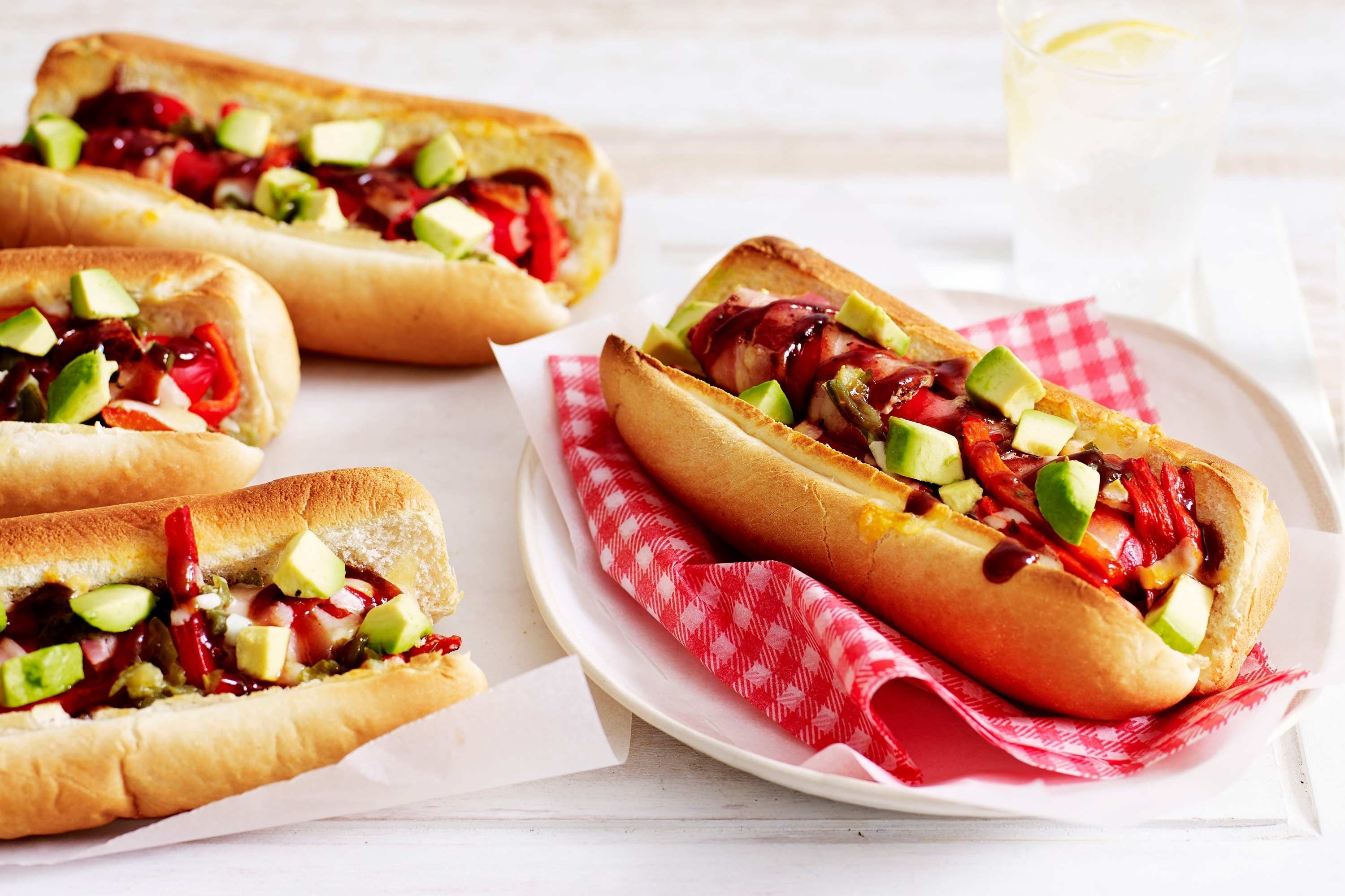 Mexican hot dogs, Vibrant flavors, Spicy toppings, Authentic delight, 3000x2000 HD Desktop