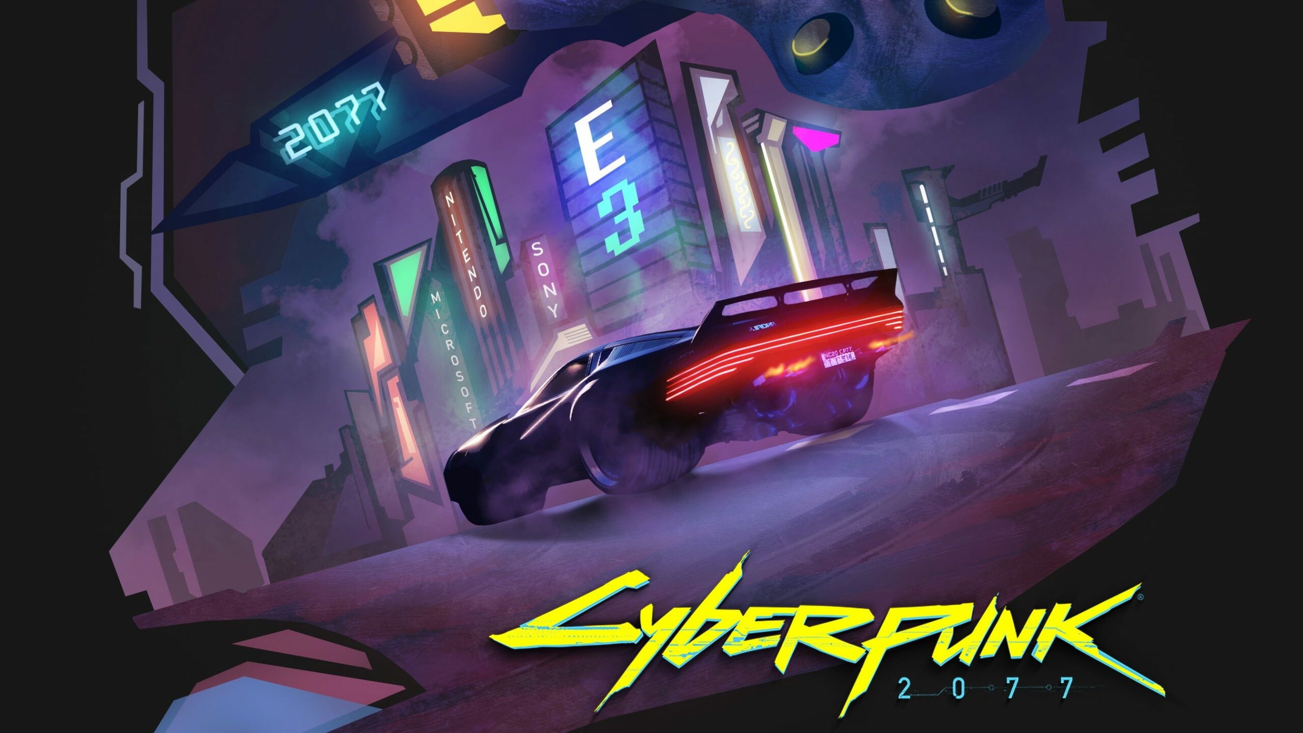 Cyberpunk 2077: The City, The Game, Neon, Machine, Art, CD Projekt RED. 2560x1440 HD Wallpaper.