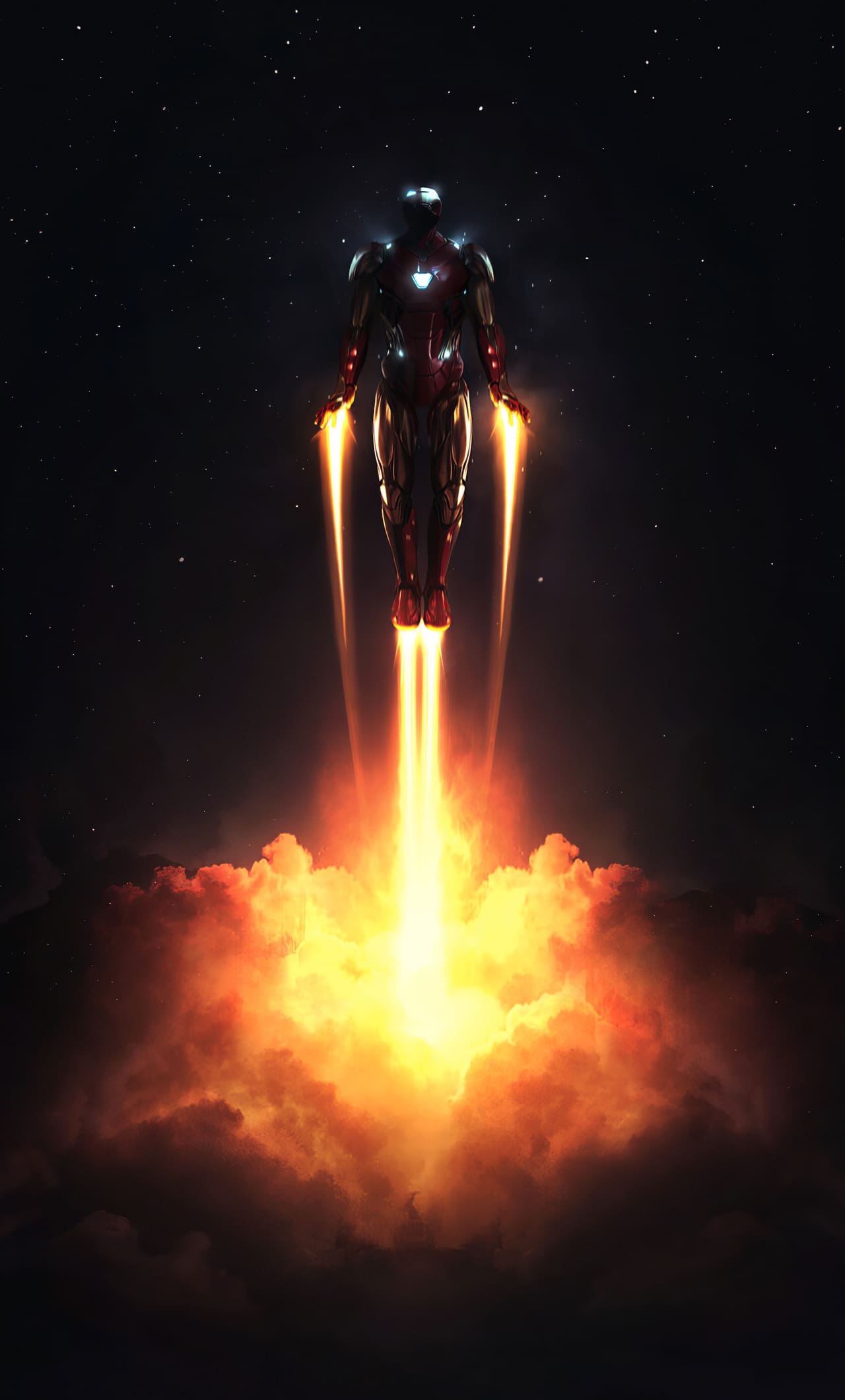 Iron Man: Superhero with superhuman strength, speed, durability, agility, reflexes, and senses. 1280x2120 HD Background.