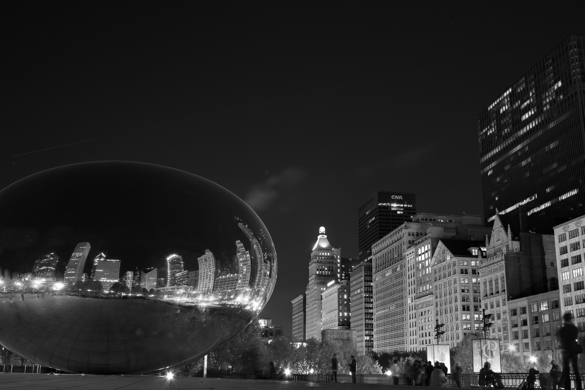 Black and White Chicago Skyline, Travels, HD Wallpaper, Background Image, 2050x1370 HD Desktop