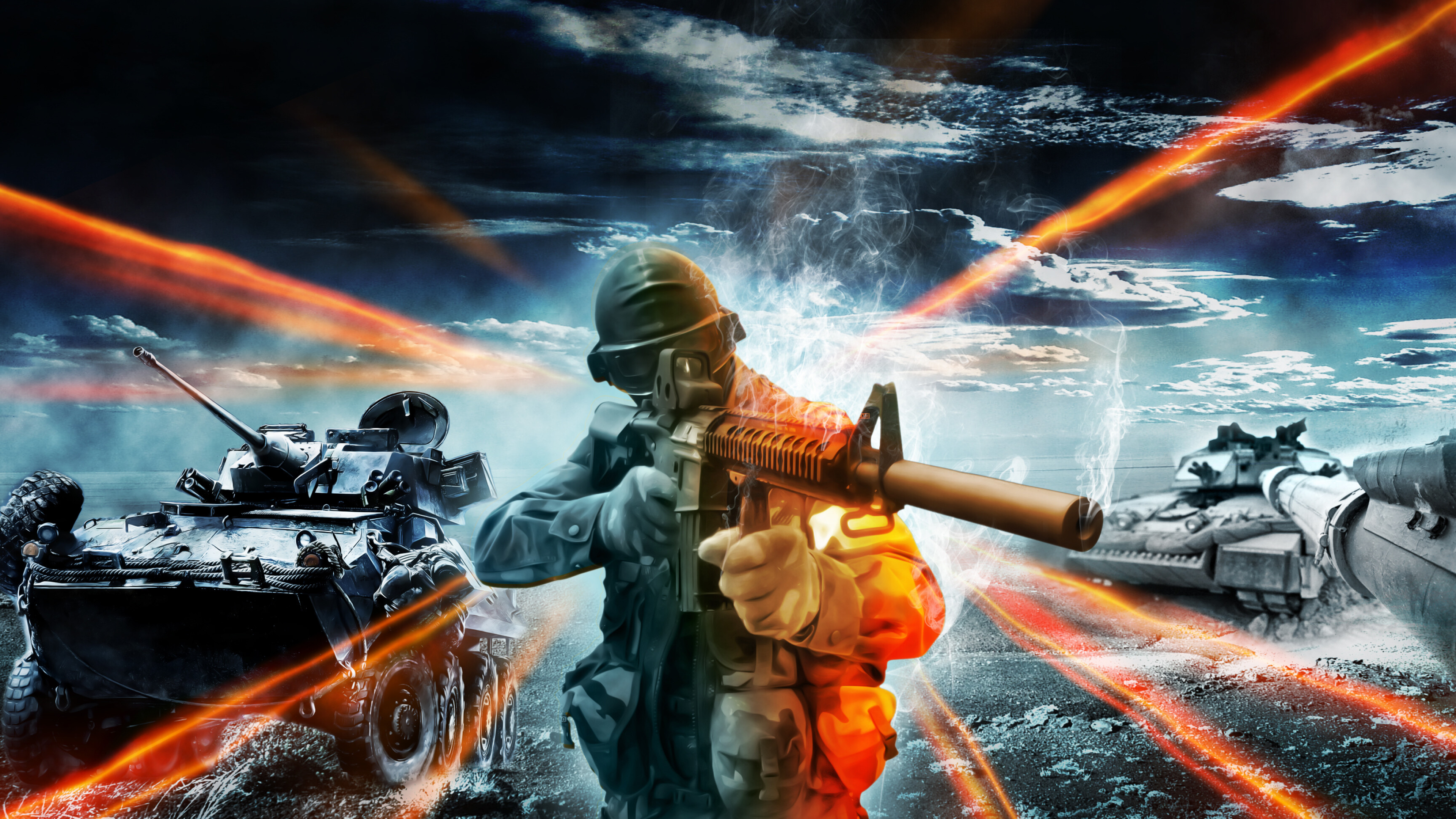 Battlefield 3: BF3, Published by Electronic Arts for Microsoft Windows, PlayStation 3 and Xbox 360. 3840x2160 4K Wallpaper.