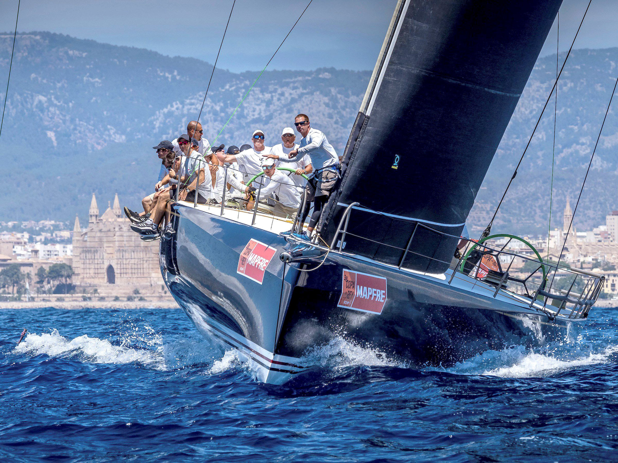 Yacht Racing: Sailors, Sail, Regatta, Windsports, Water competition, A sailing sport. 2050x1540 HD Background.