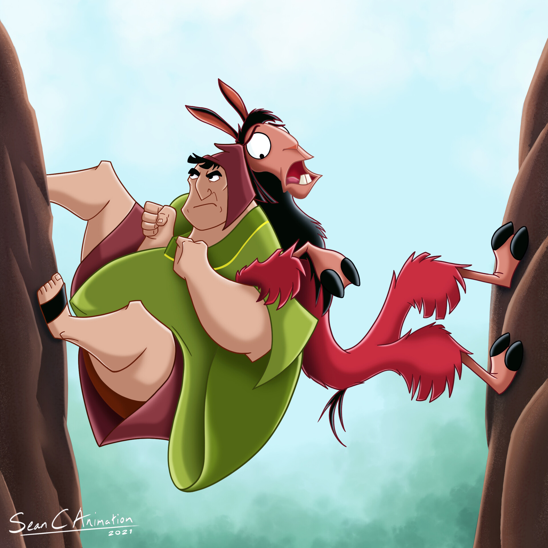 The Emperor's New Groove, Kuzco and Pacha tribute, Artistic masterpiece, 1920x1920 HD Phone