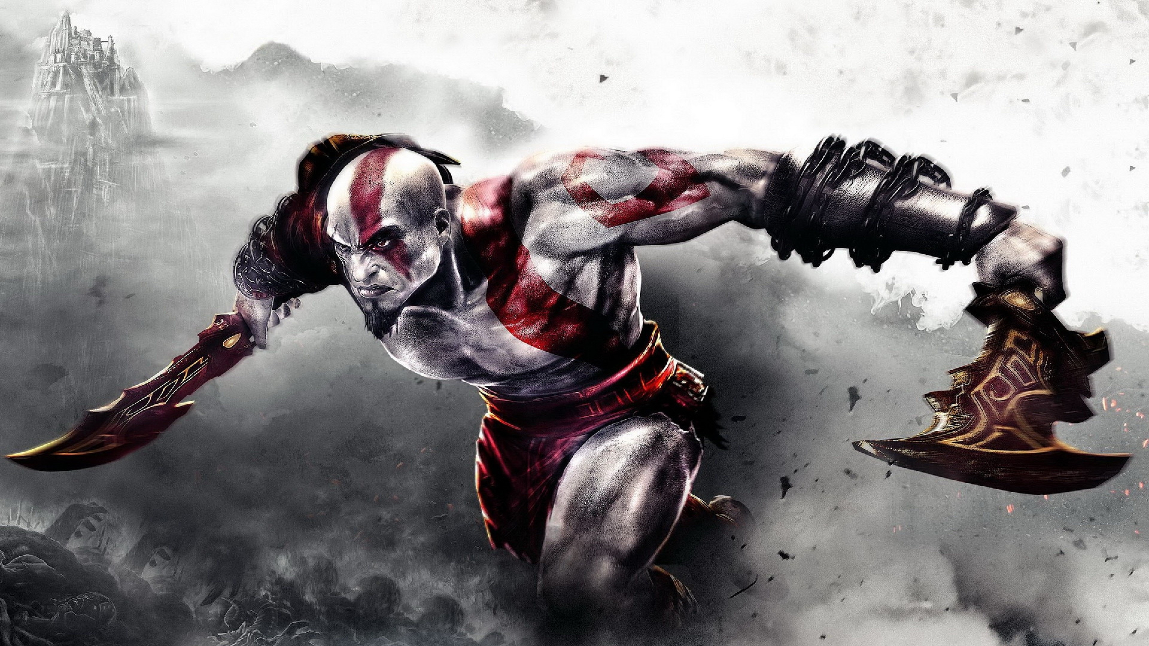 Kratos's blades, Iconic weapons, Power of the gods, Unleashed fury, 3840x2160 4K Desktop