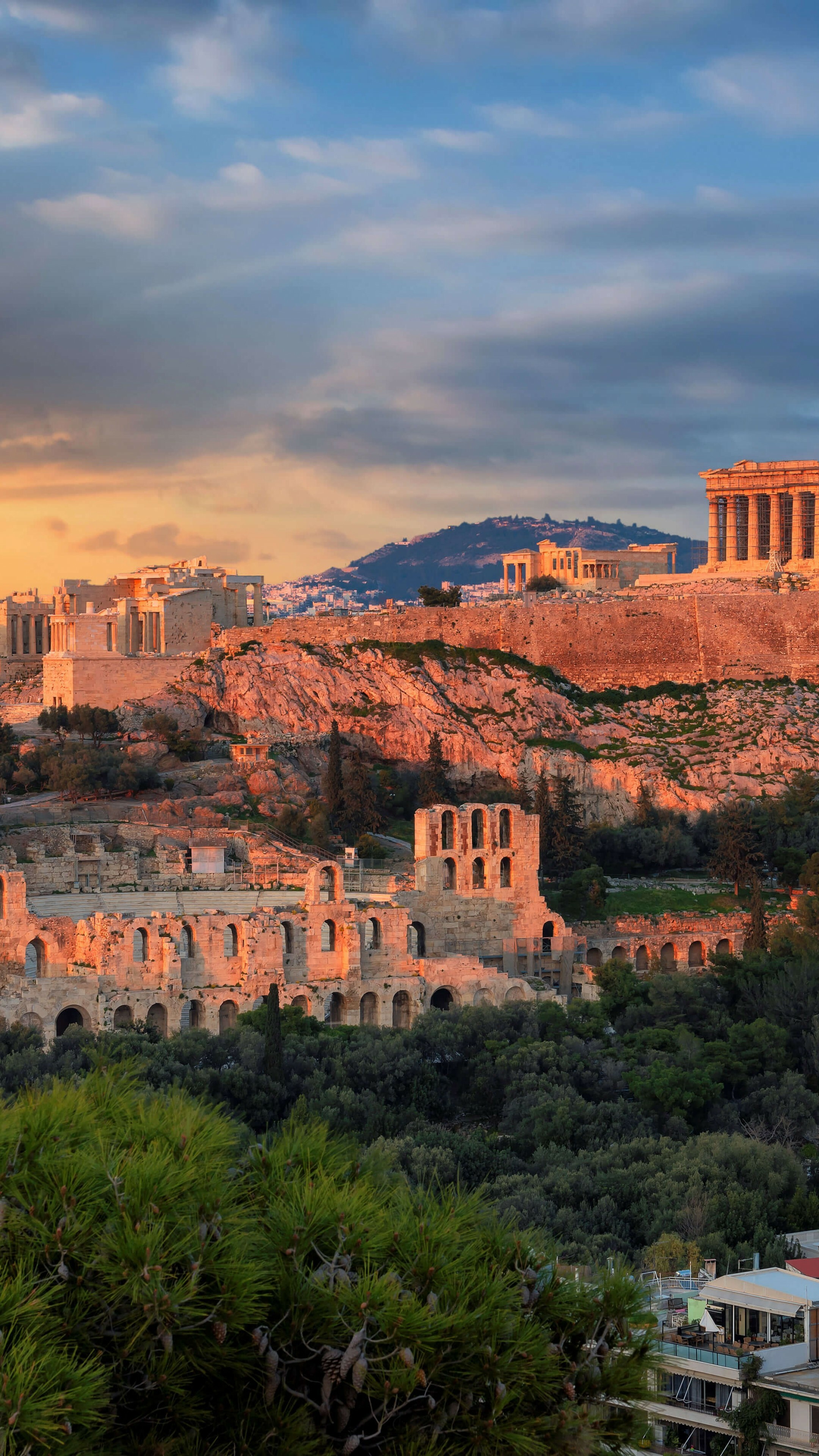 Greece: Acropolis, Athens, Travel, History, Ancient times. 2160x3840 4K Background.