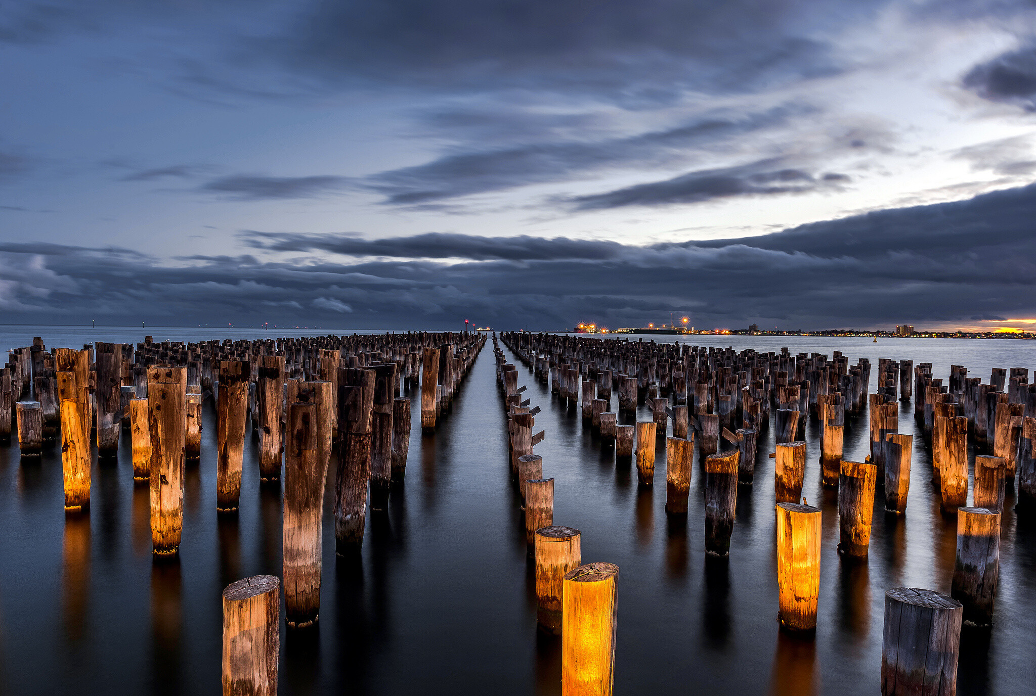 Australia: Princes Pier, A 580-metre-long historic pier on Port Phillip, in Port Melbourne, Victoria. 2050x1380 HD Background.