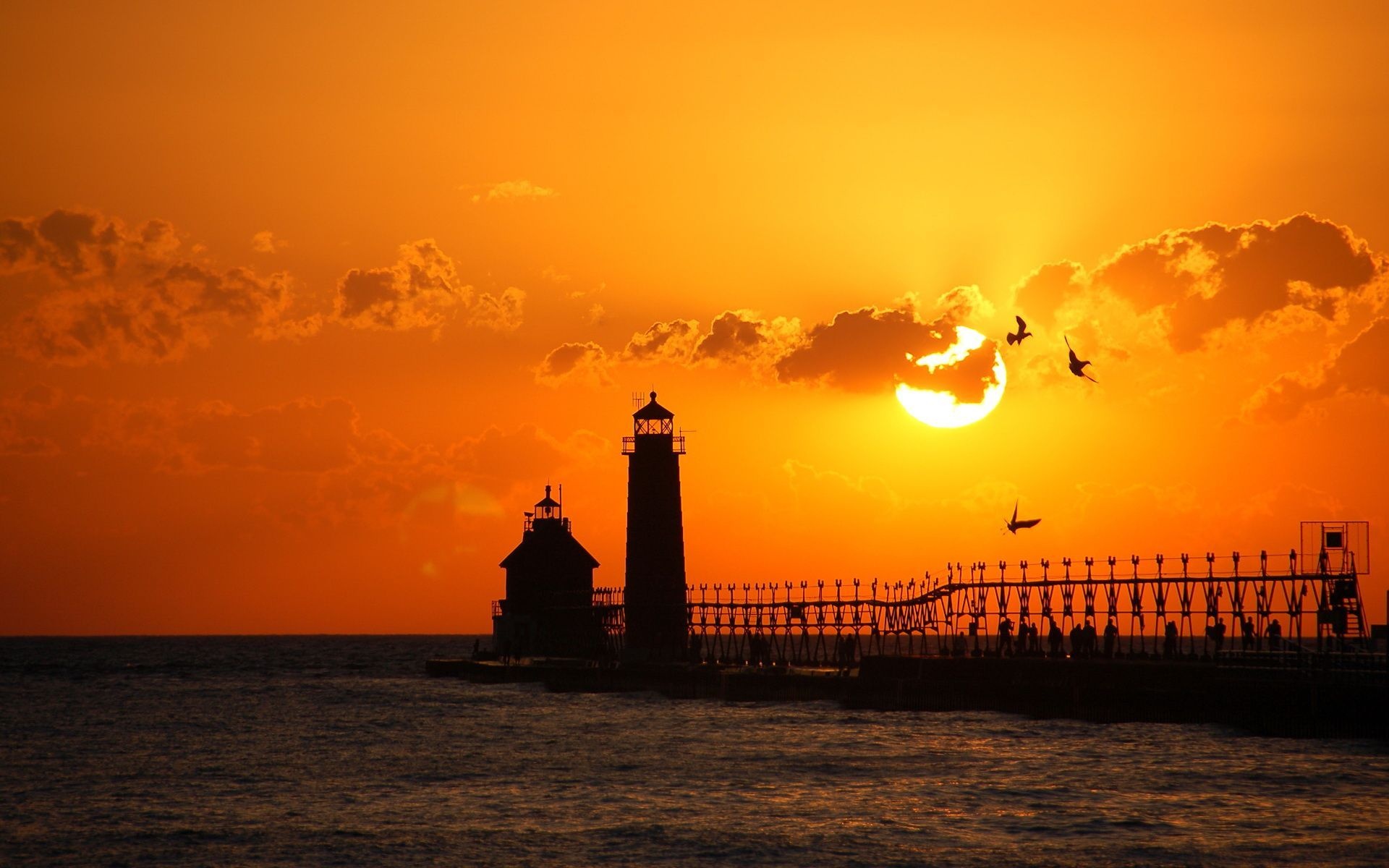 Summer sunset lighthouse, Desktop wallpapers, Captivating backgrounds, Tranquil beauty, 1920x1200 HD Desktop