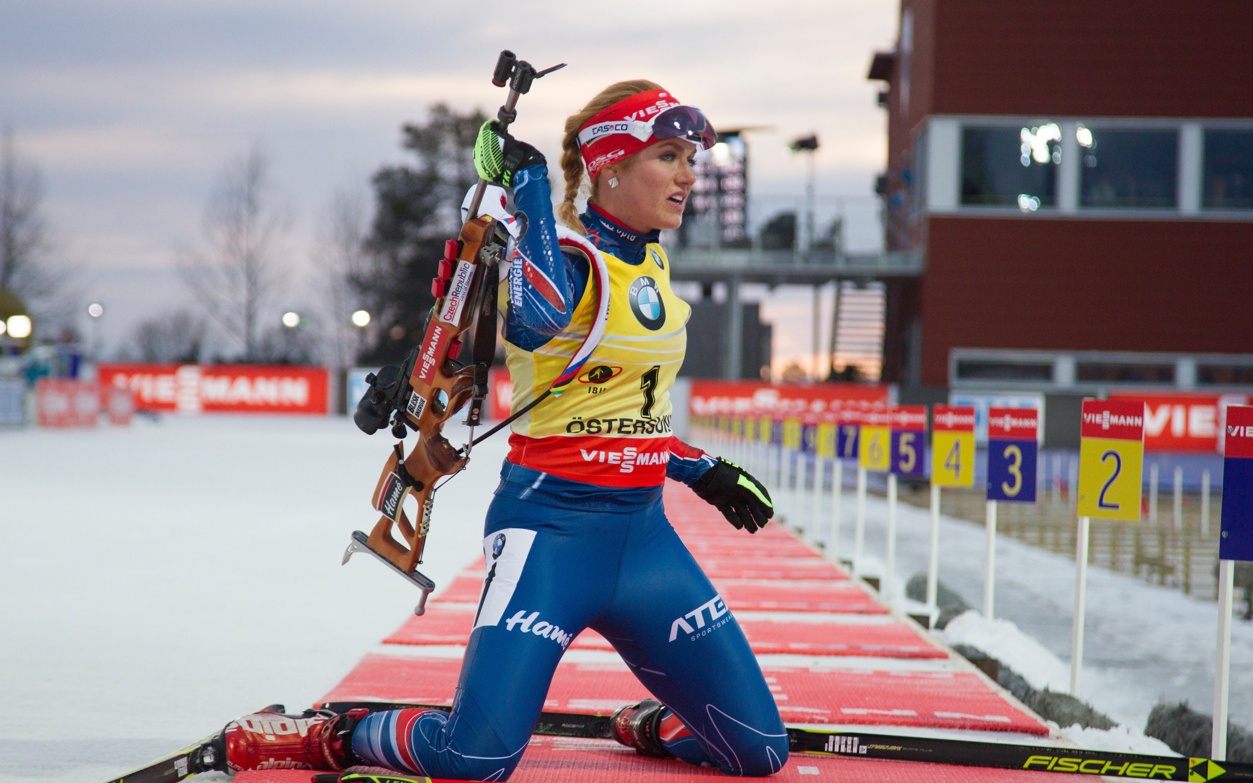 Biathlon: Gabriela Soukalova, A Czech biathlete, Two Olympic silver medals, 2014 Sochi Games. 2560x1600 HD Wallpaper.