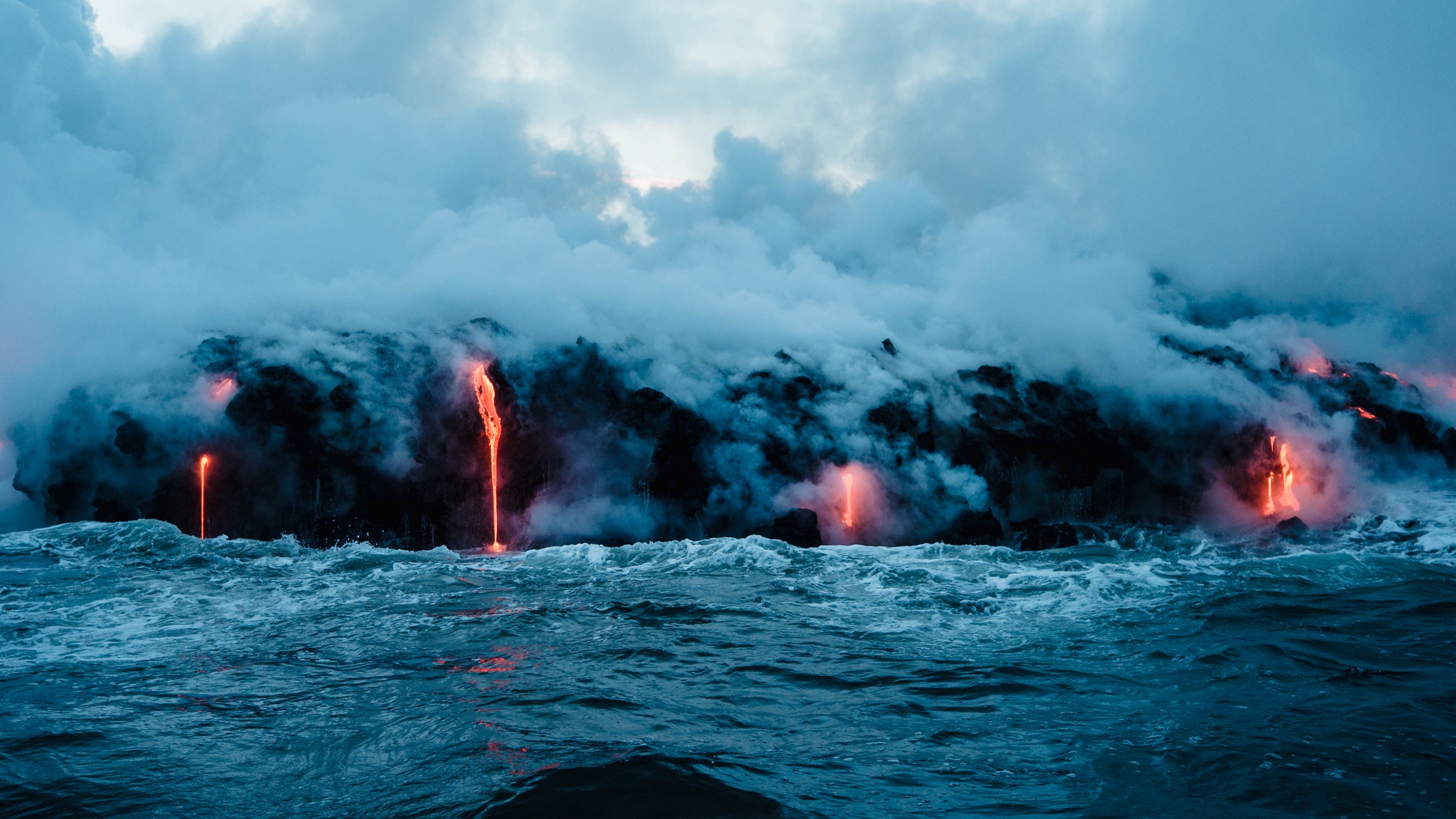 Captivating erupting volcano, 4K volcanic imagery, Nature's spectacle, Volcanic wonder, 3840x2160 4K Desktop