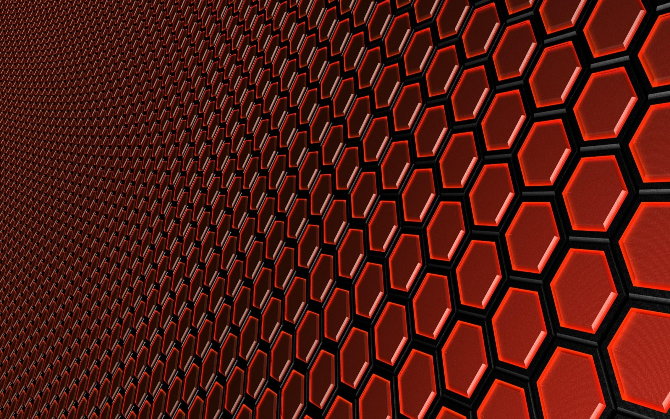 Red honeycomb background, Bold color scheme, Textured surface, Eye-catching, 2560x1600 HD Desktop