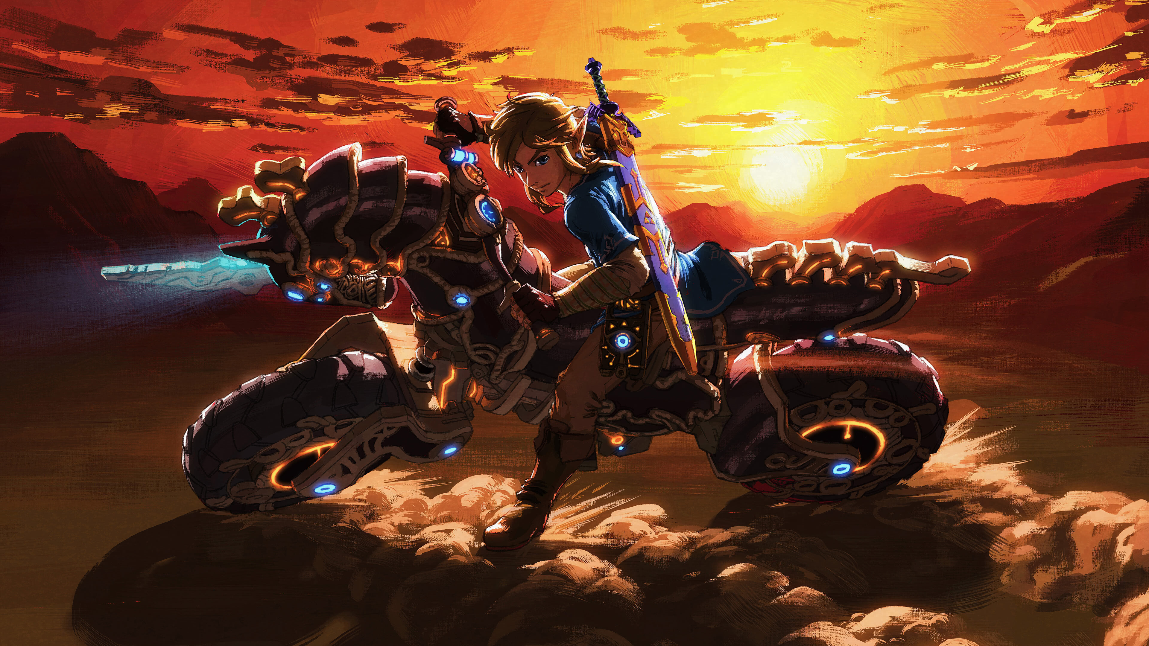 The Legend of Zelda: Breath Of The Wild, The Master Cycle Zero, Link. 3840x2160 4K Background.