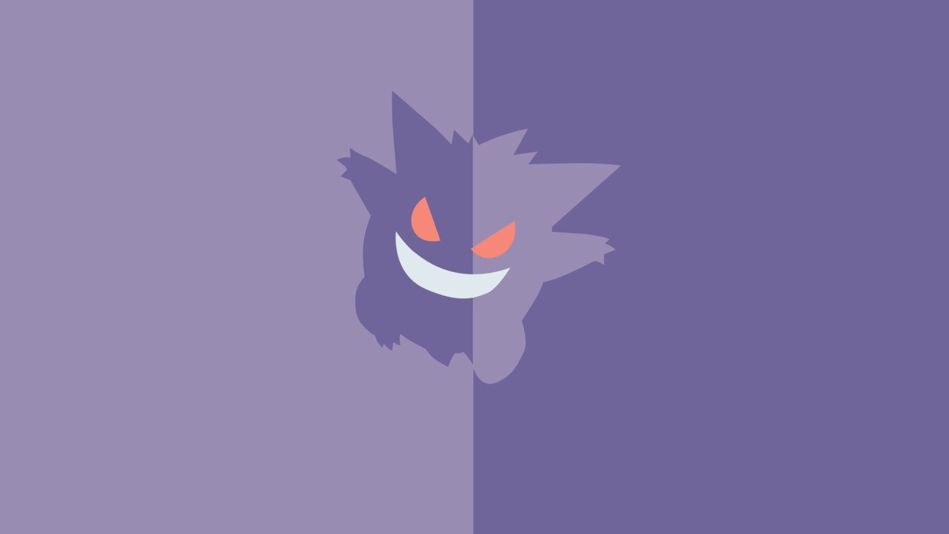 Gengar: Purple Pokemon, Fictional creature, A sinister grin and pointed ears. 1920x1080 Full HD Wallpaper.