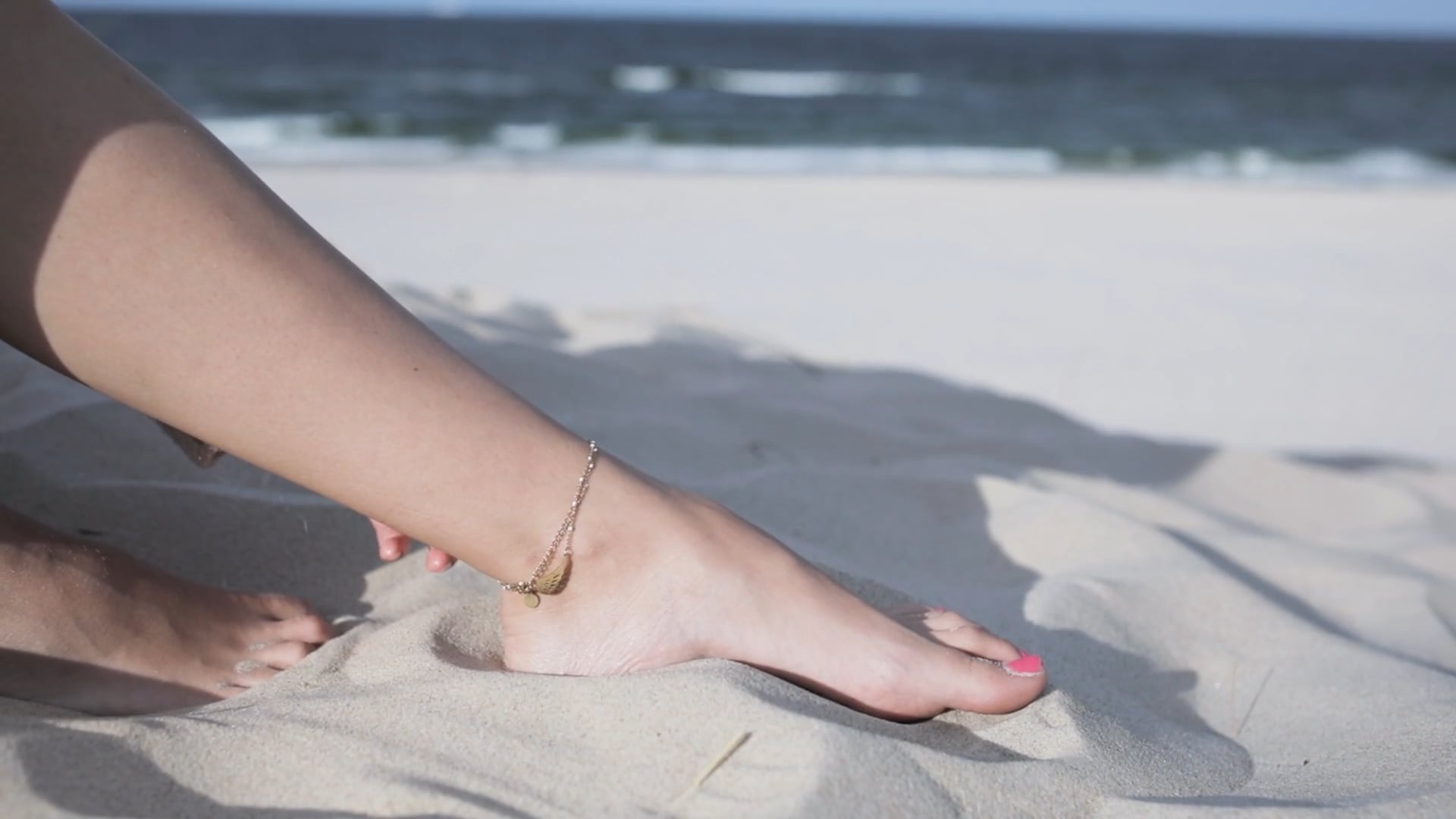 Anklet stock video, Touching anklet, Footwear fashion, Sensory experience, 1920x1080 Full HD Desktop