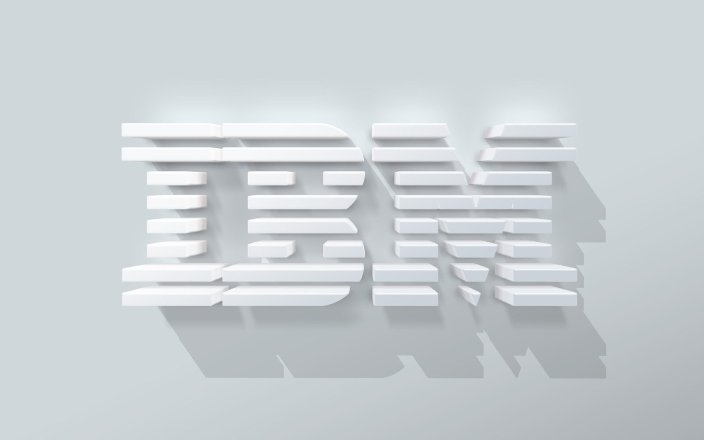 IBM logo, White background, 3D art, Sleek and modern, 2880x1800 HD Desktop