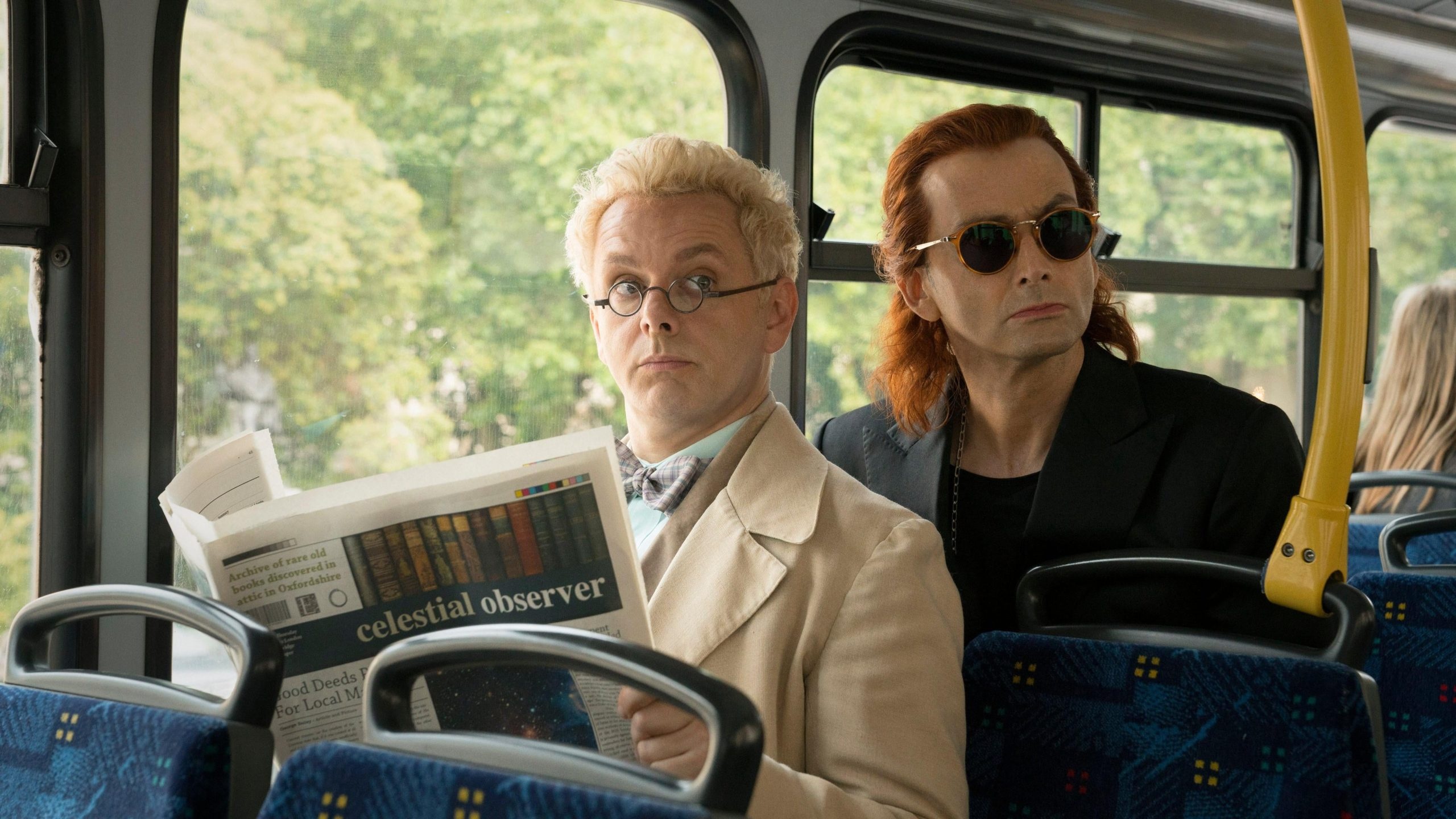 Good Omens series, New audiobook, Fan-favorite characters, Exciting release, 2560x1440 HD Desktop