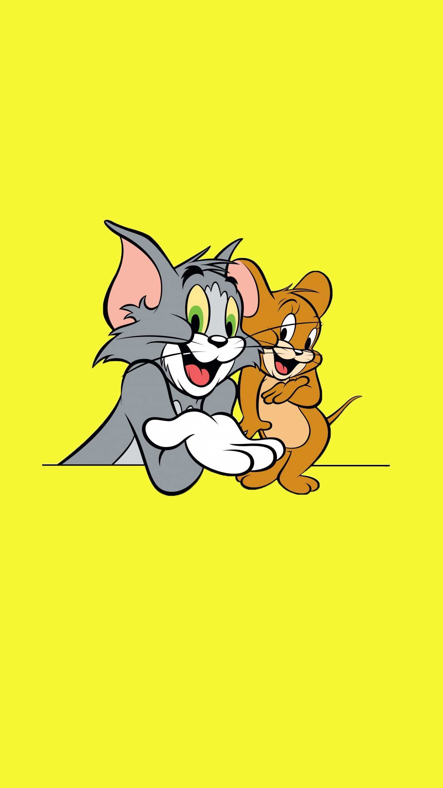 Tom and Jerry wallpaper, Vibrant colors, Playful animation, Timeless entertainment, 1440x2560 HD Phone