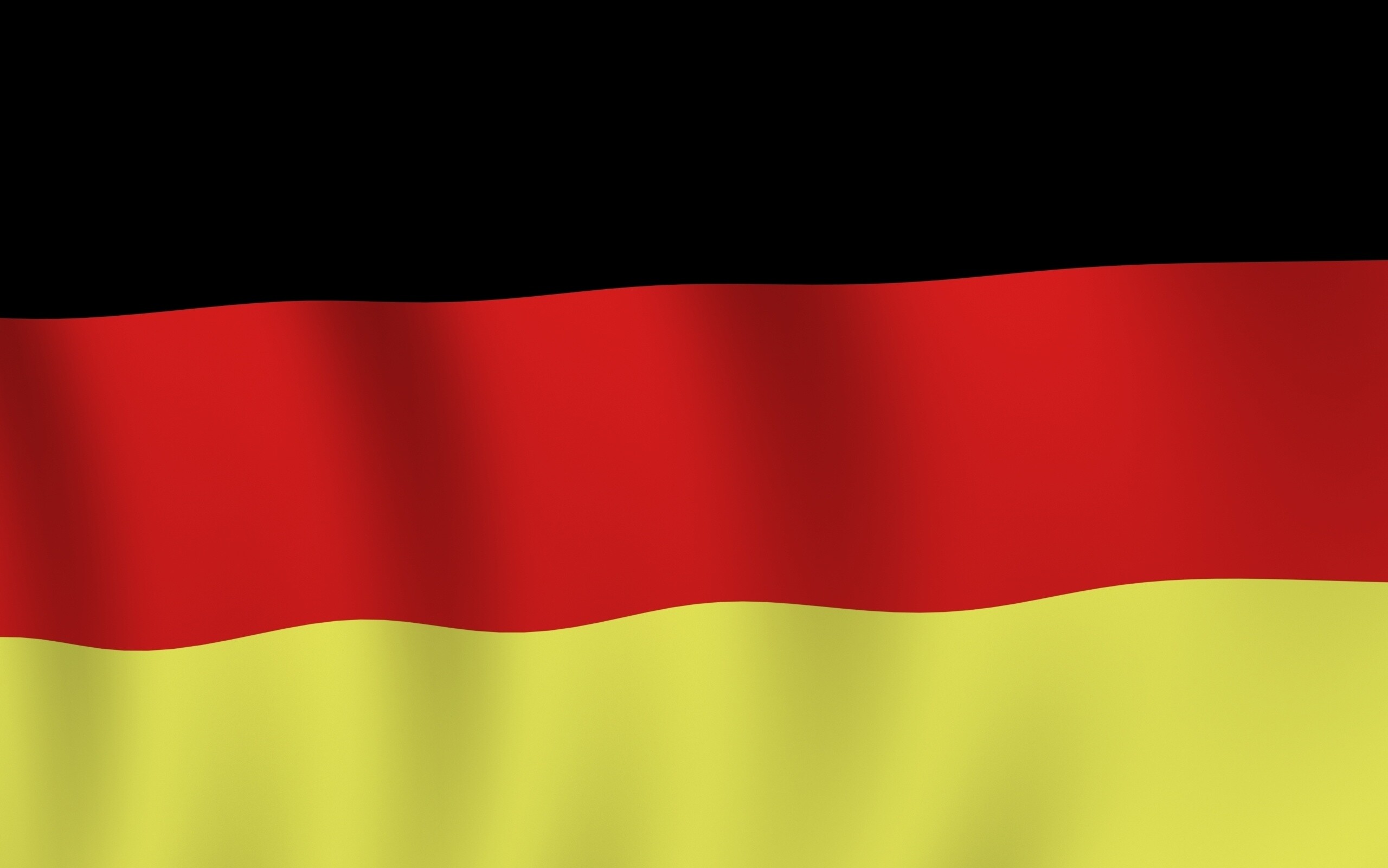 Flag of Germany: State ensign, A horizontal tricolor of black, red, and gold, The colors of the 1848 Revolutions. 2560x1600 HD Wallpaper.