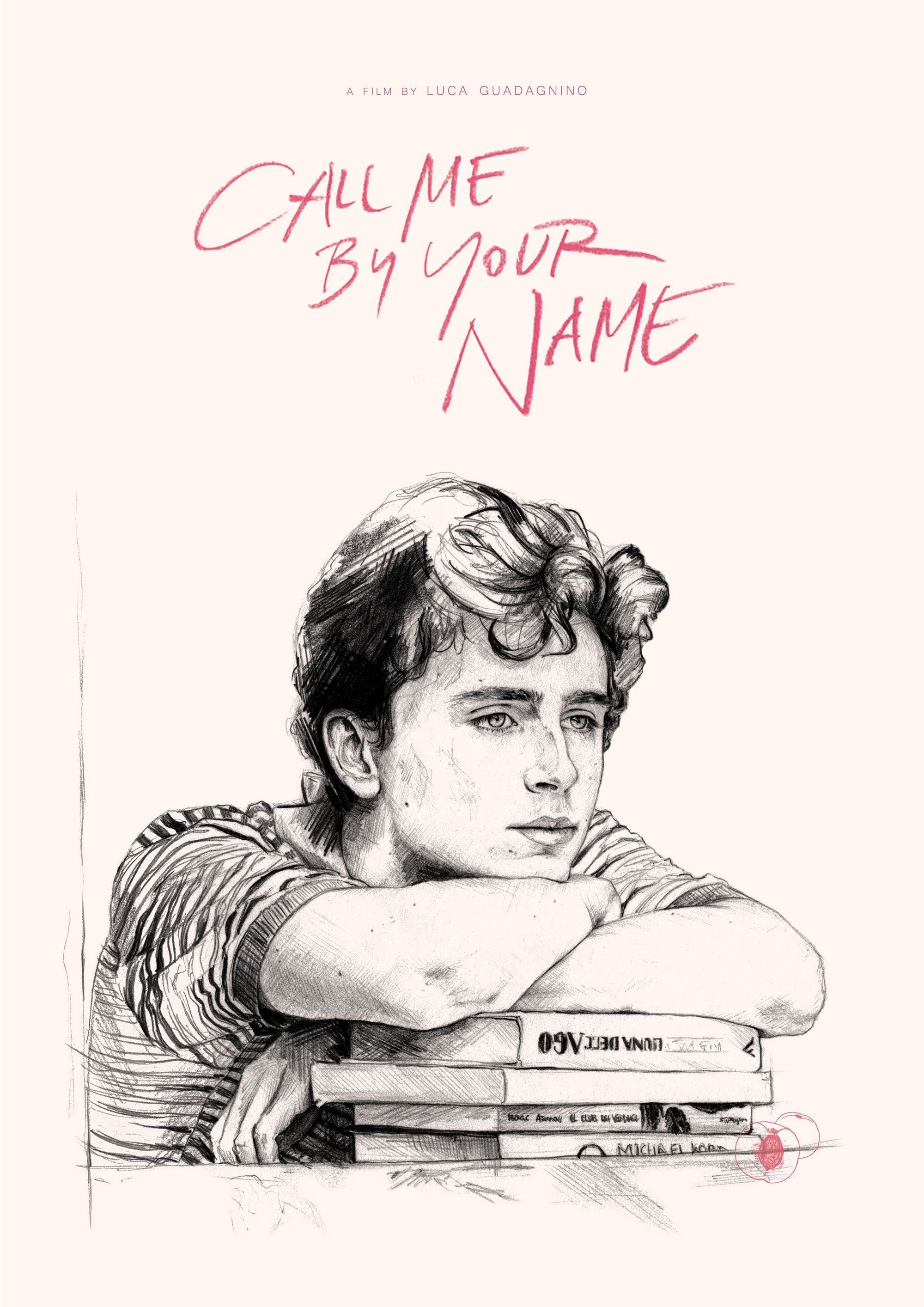 Call Me by Your Name (Movie), Timothe Chalamet, Movies poster art, Line drawings, 2000x2830 HD Phone