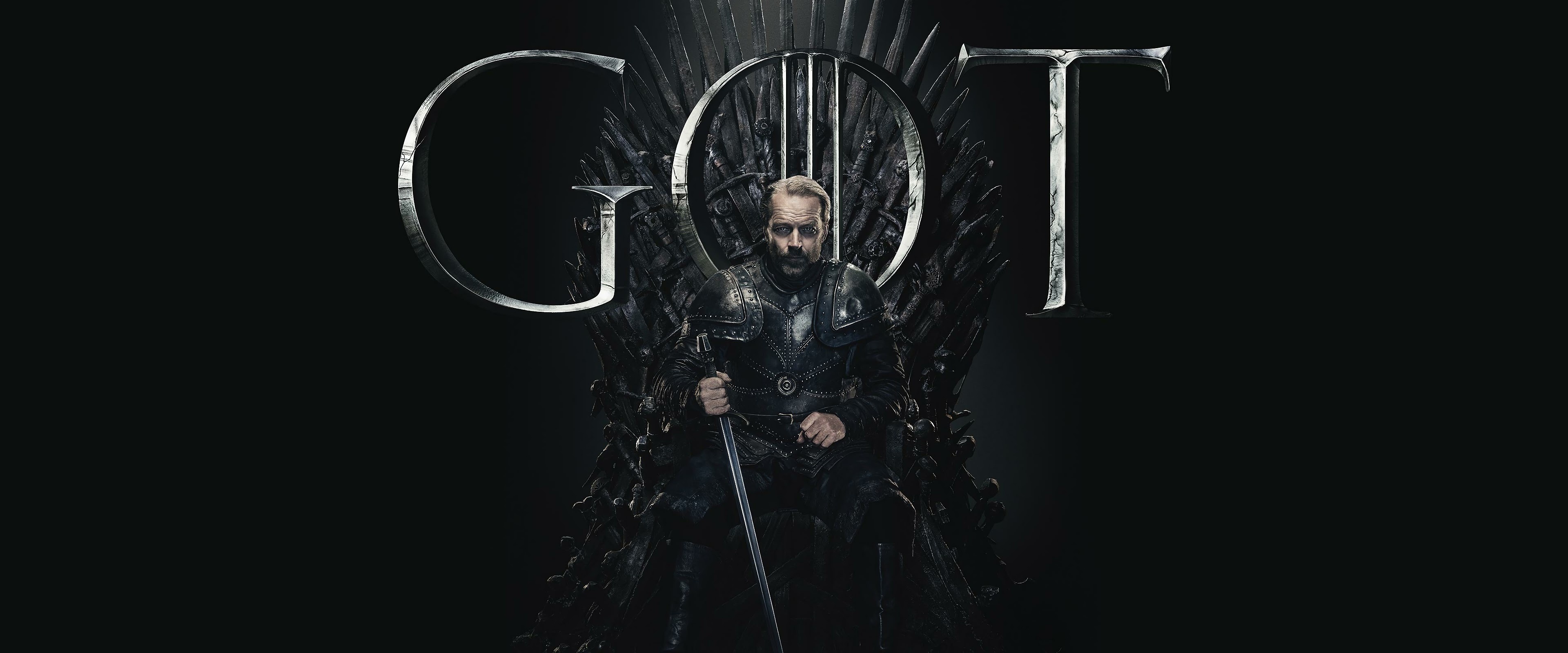 Ser Jorah Mormont, Game of Thrones season, 8 4K wallpaper, Epic scene, 3840x1600 Dual Screen Desktop