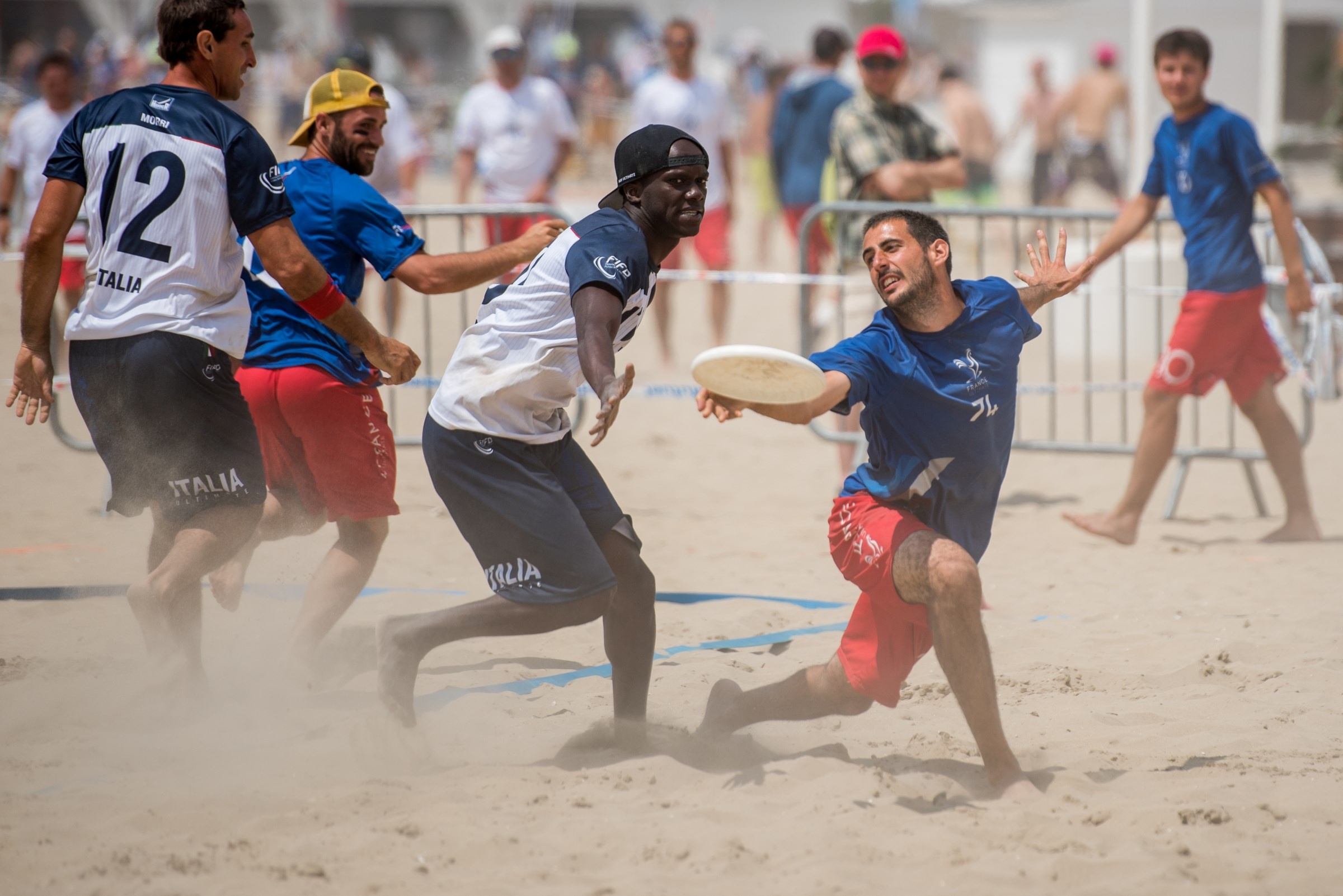 Flying Disc Sports: Sports Tournament, The European Beach Ultimate Club Championships, Beach Games, Frisbee Players of Italian National Team. 2400x1610 HD Background.