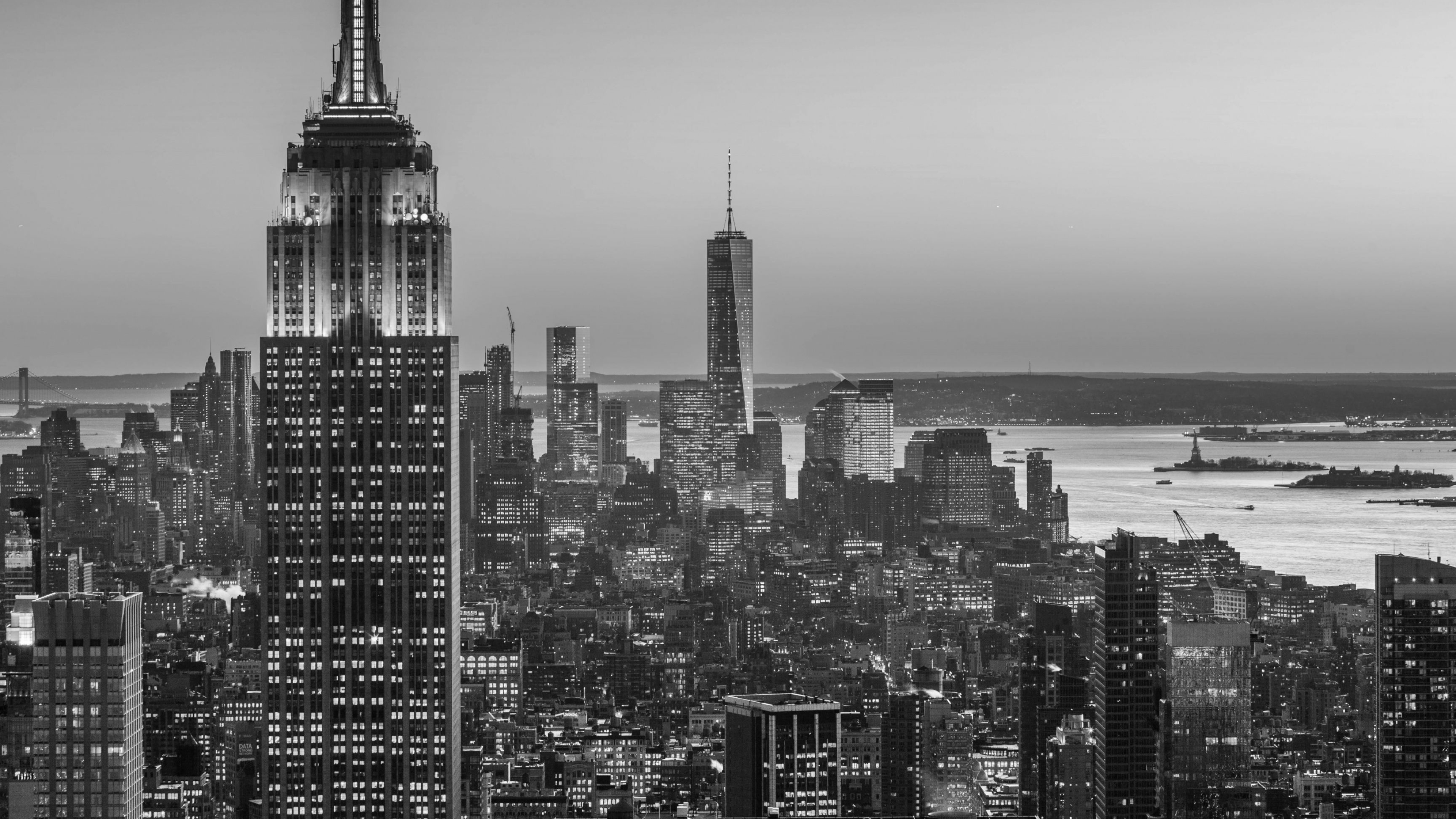 New York, Black and White, Travels, NYC, 3840x2160 4K Desktop