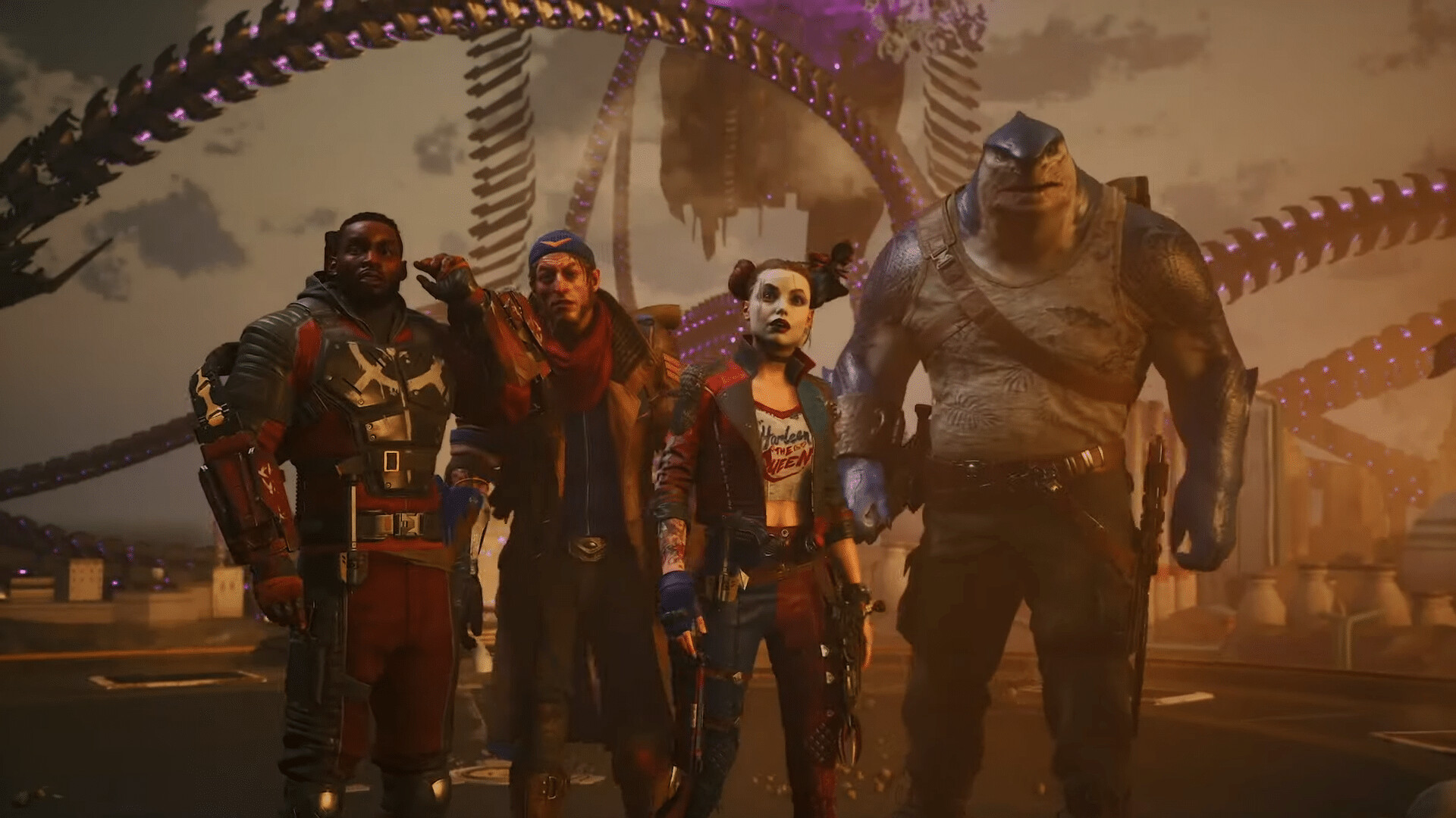 Suicide Squad: Kill the Justice League: Can be played solo or in co-op multiplayer mode with other characters controlled by AI. 1920x1080 Full HD Background.