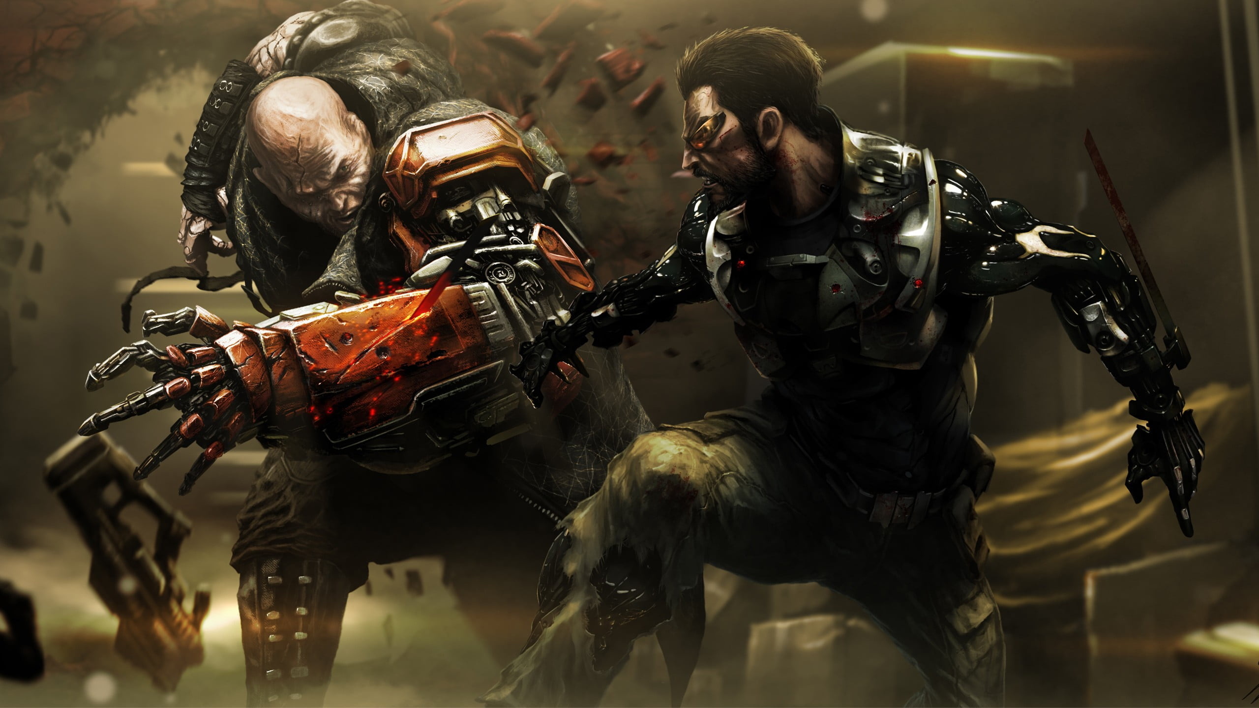 Cyborg digital wallpaper, Deus Ex: Mankind Divided, video games, artwork, Adam Jensen HD wallpaper 2560x1440