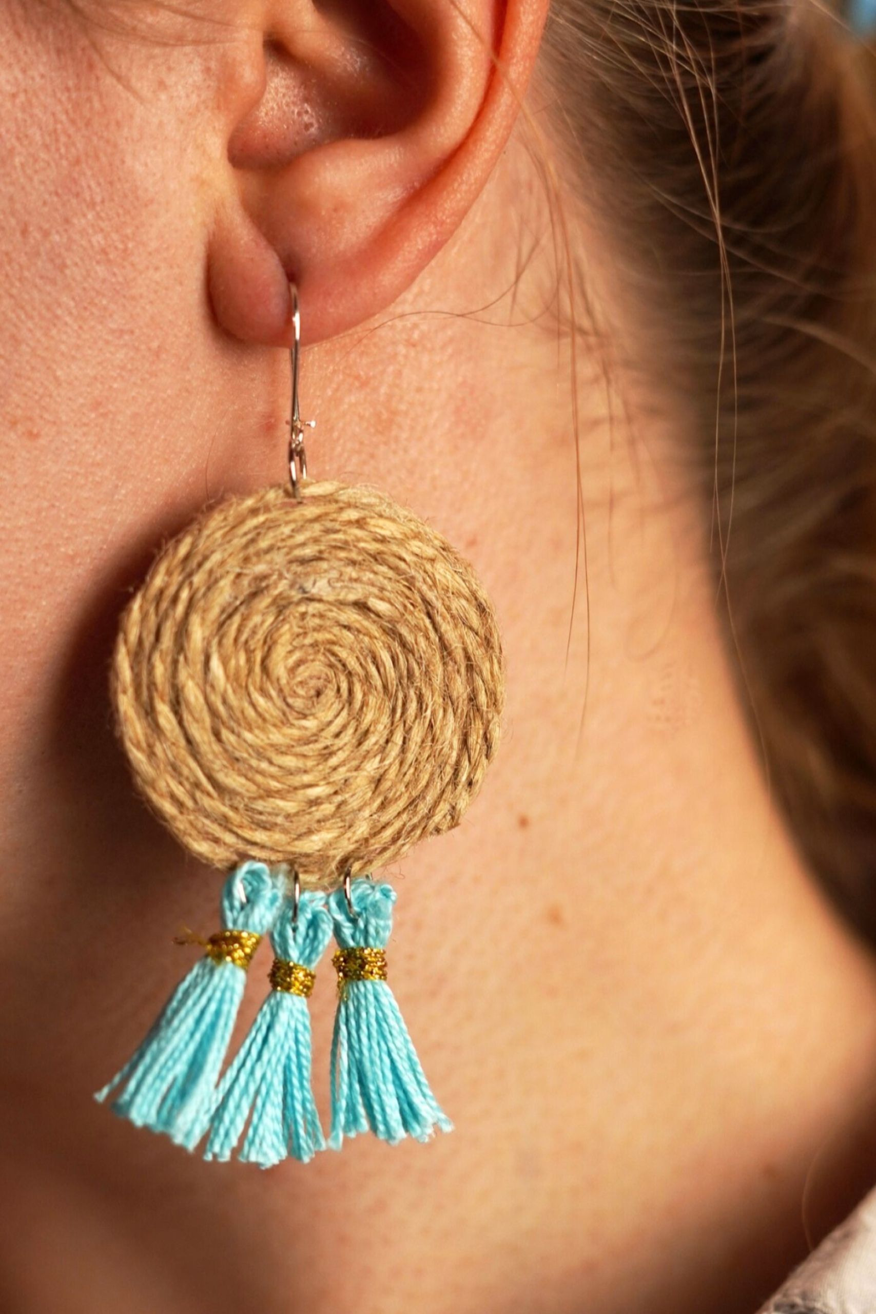 Earrings, DIY raffia tassel earrings, 1710x2560 HD Handy