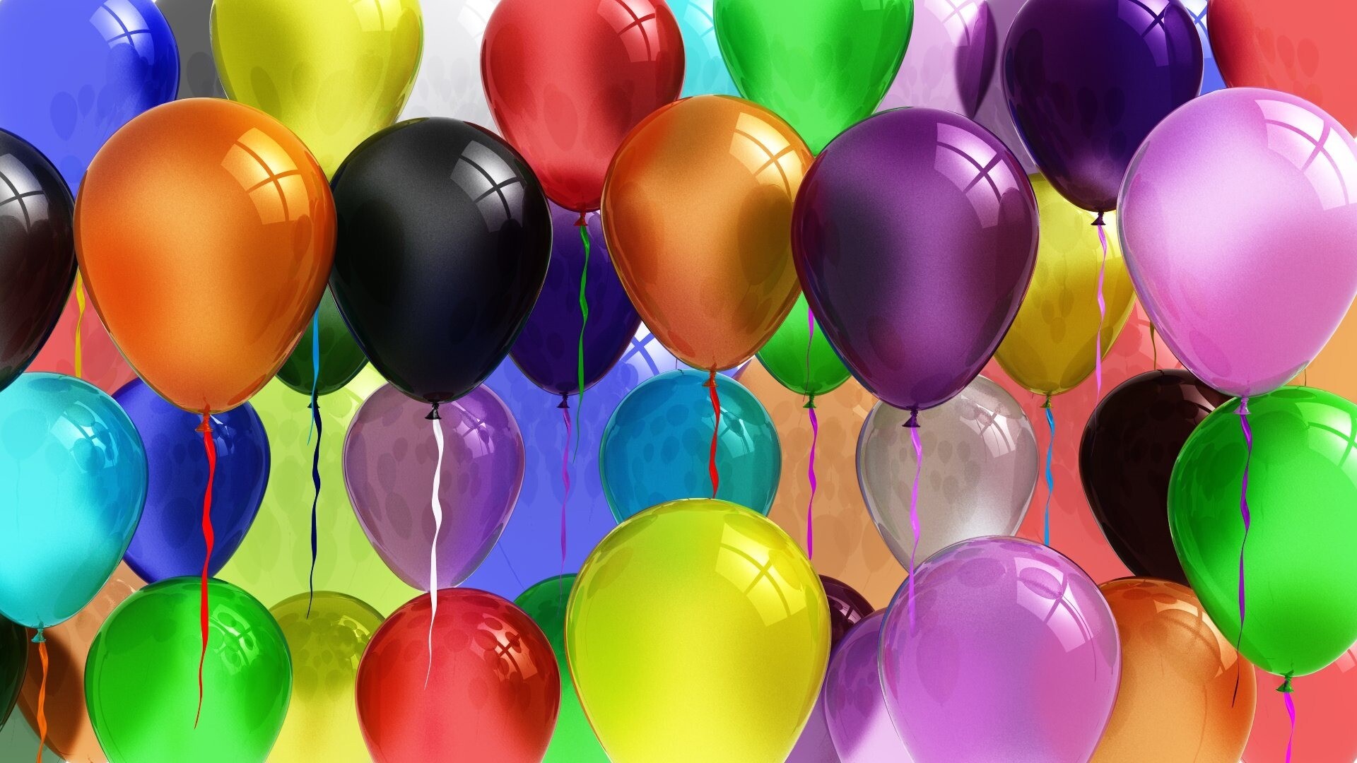 Balloons: Toy gasbags are used as decorations and advertising space. 1920x1080 Full HD Wallpaper.