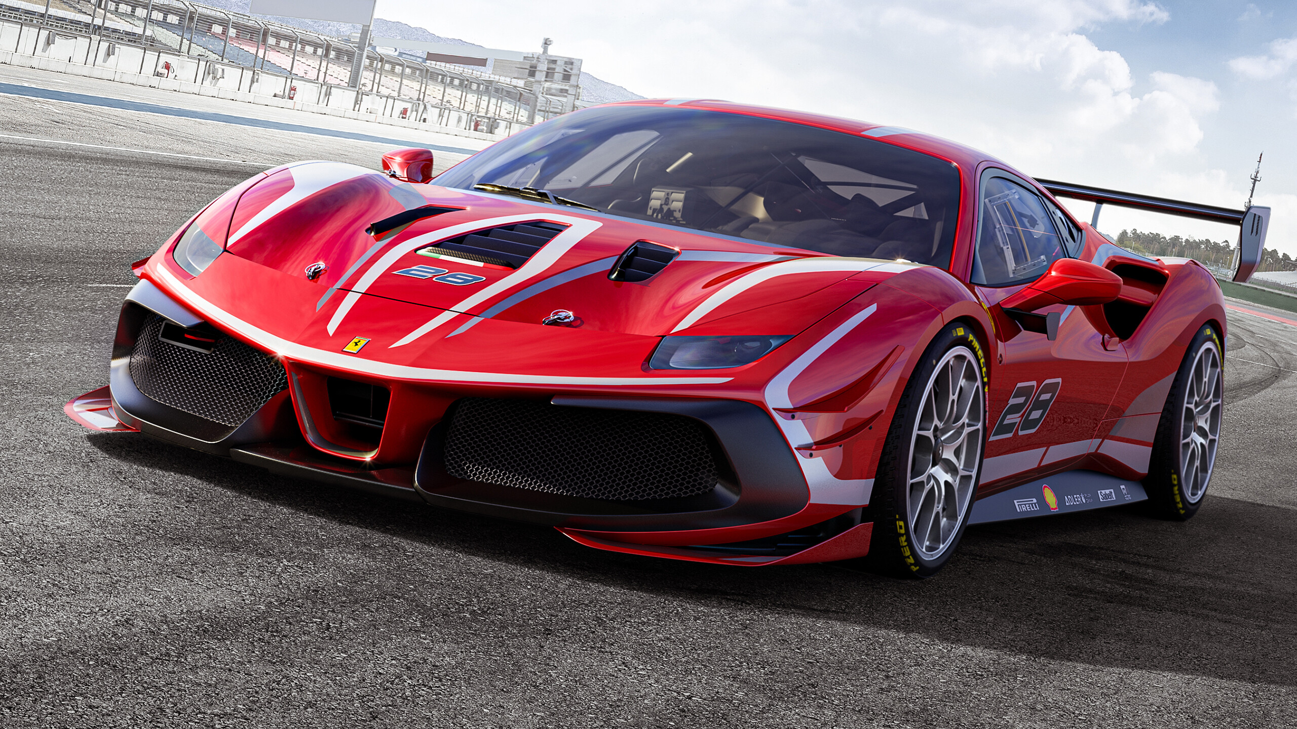 Ferrari: 488 Challenge Evo Race Car, Sports Car. 2560x1440 HD Background.