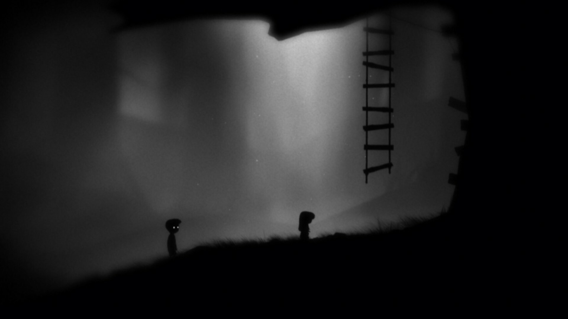 Limbo: The game's second half features mechanical puzzles and traps using machinery, electromagnets, and gravity, Many of the traps are not apparent until triggered, often killing the boy. 1920x1080 Full HD Wallpaper.