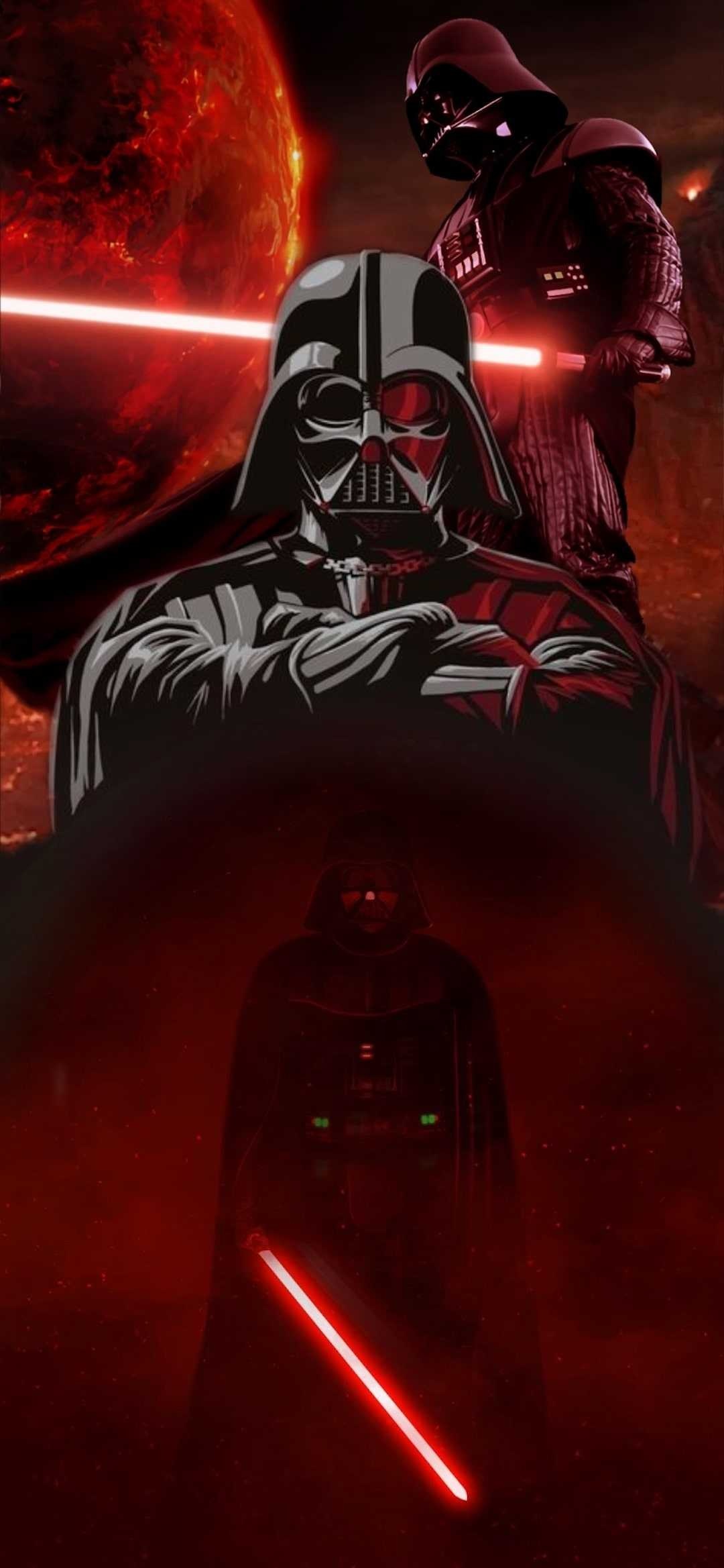Darth Vader: Encountered the Jedi Qui-Gon Jinn and Padmé Amidala in 32 BBY. 1080x2340 HD Wallpaper.
