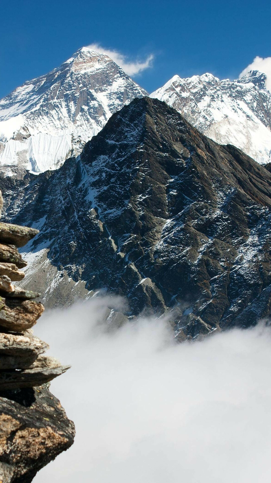 Mount Everest: The highest peak in the world, Located on the border of Tibet and Nepal. 1080x1920 Full HD Wallpaper.