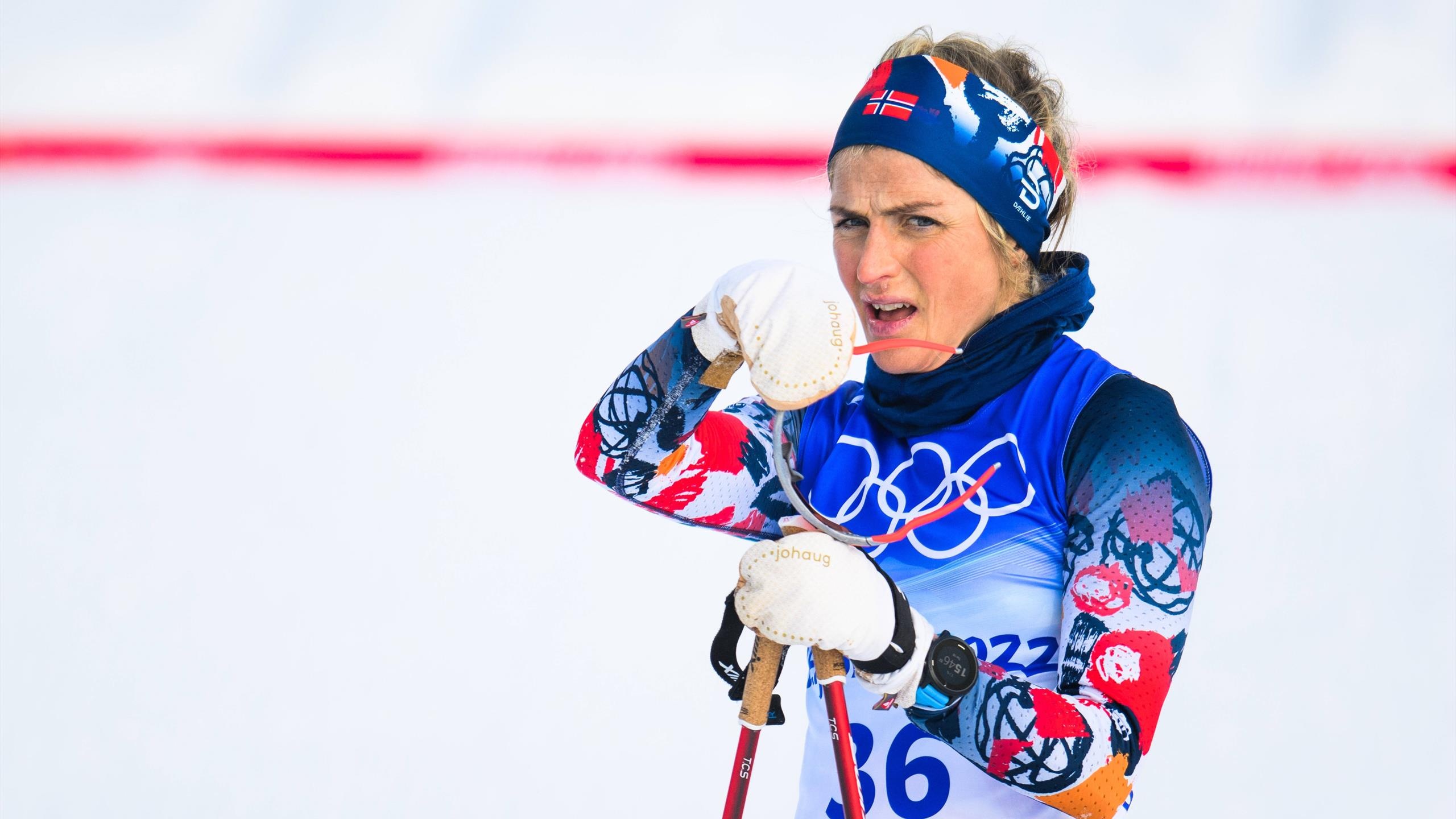 Therese Johaug, Olympics 2022 emotions, Post-race comments, Eurosport coverage, 2560x1440 HD Desktop