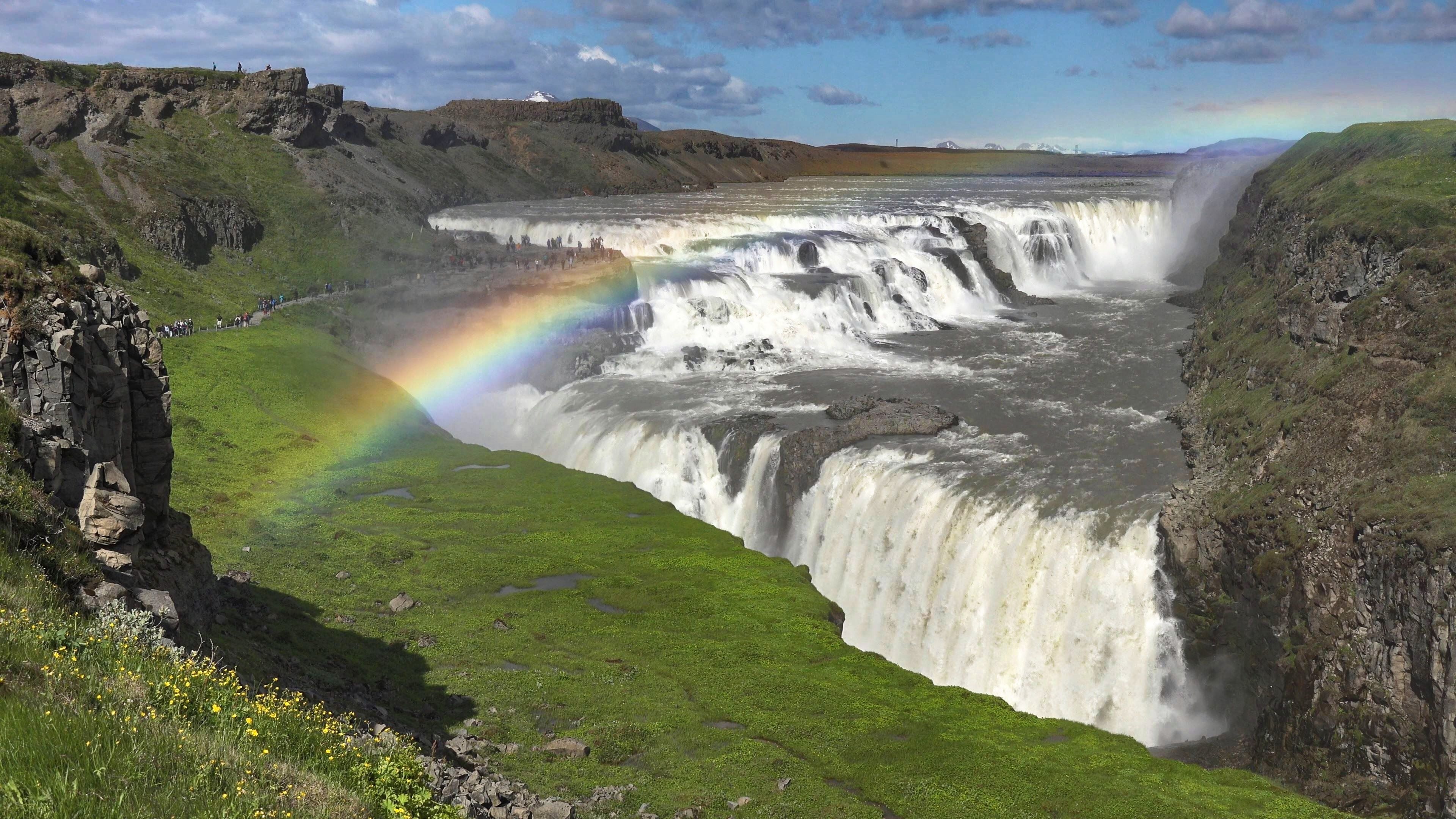 Gullfoss Waterfall, Geyser, Golden Circle, Iceland visit, 3840x2160 4K Desktop