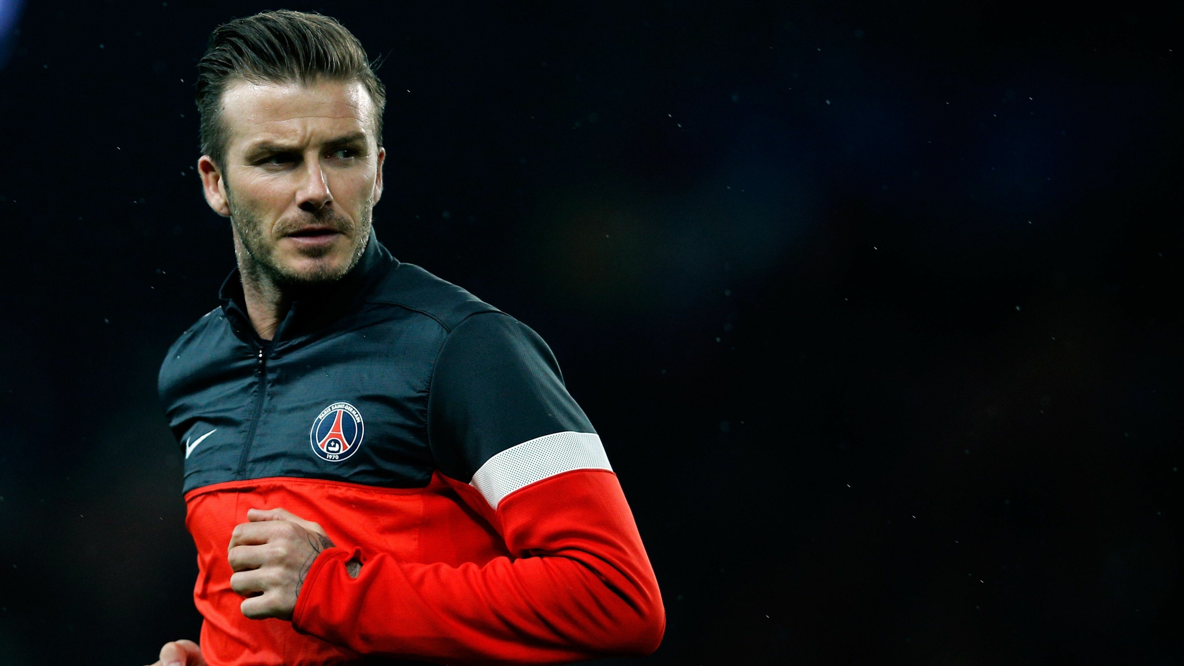 David Beckham: One of the greatest and most recognisable midfielders of his generation. 3840x2160 4K Background.