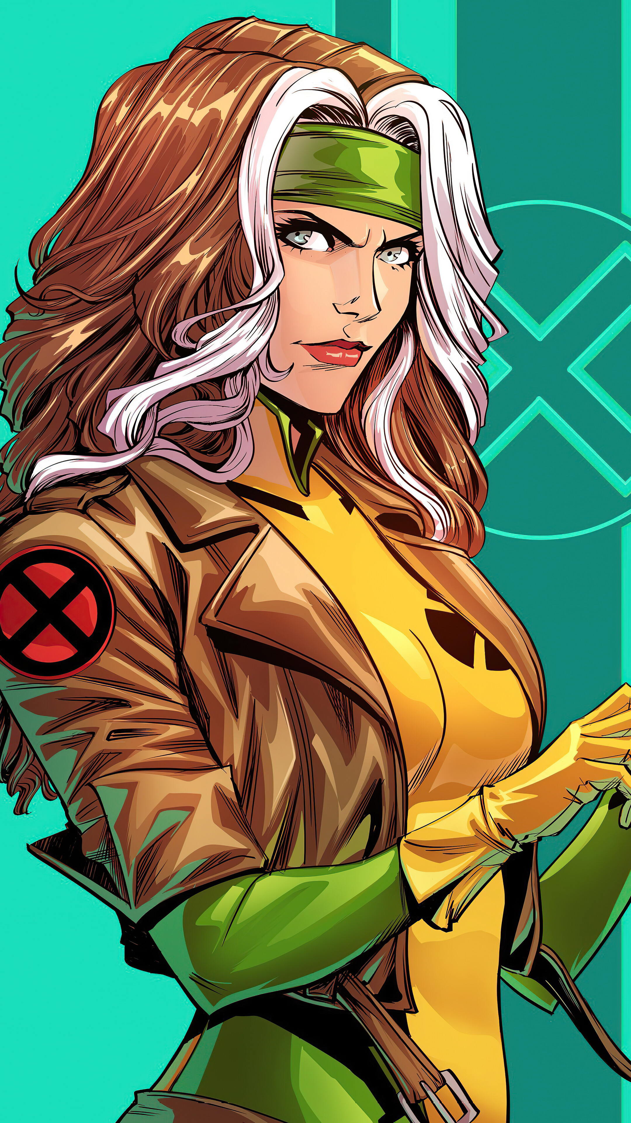 Rogue (Marvel): A character appearing in American comic books published by Marvel Comics, mostly in association with the X-Men. 2160x3840 4K Background.