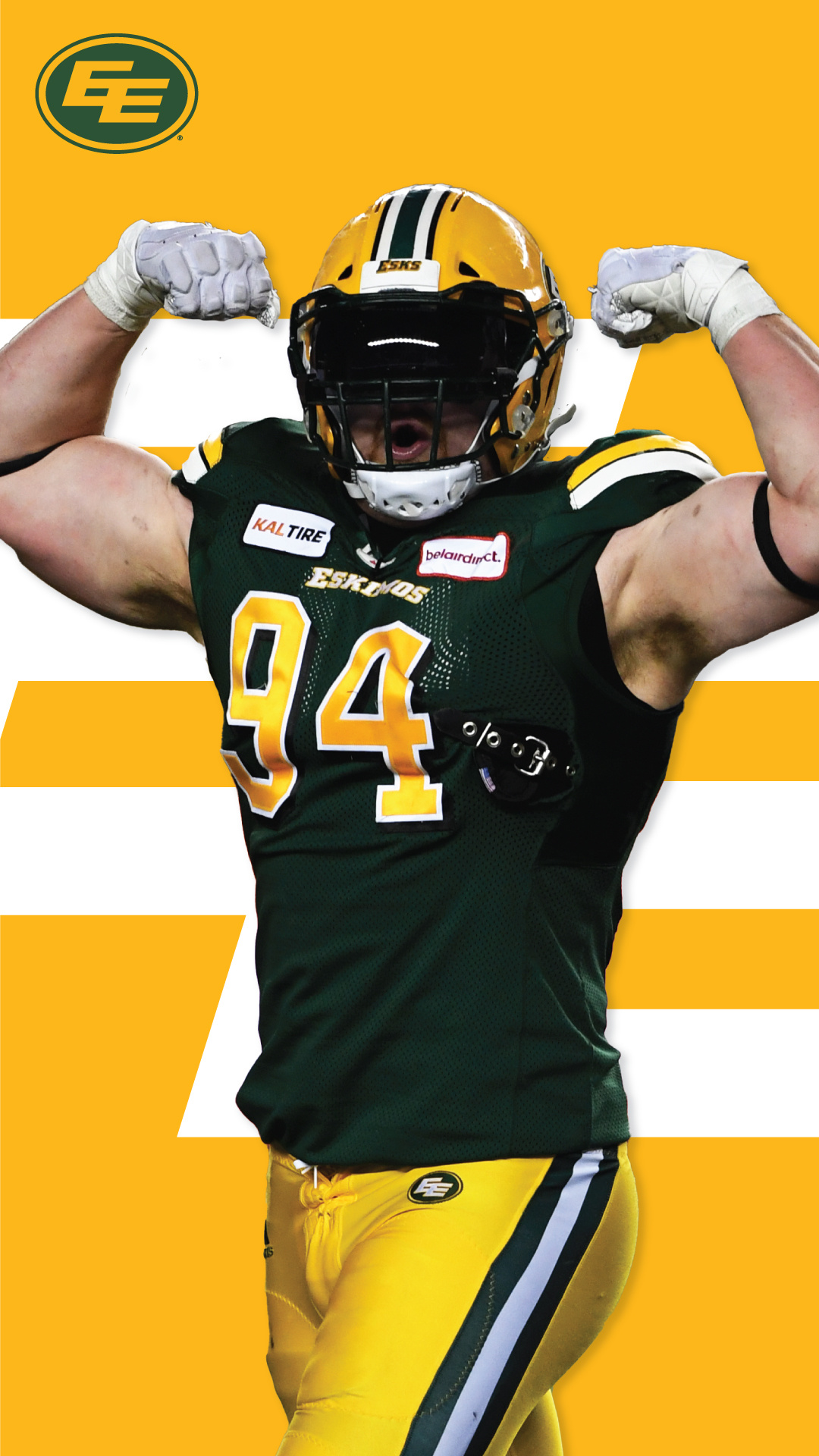 Canadian Football: Jake Ceresna, An American rugby defensive end for the Edmonton Elks of the CFL. 1080x1920 Full HD Background.
