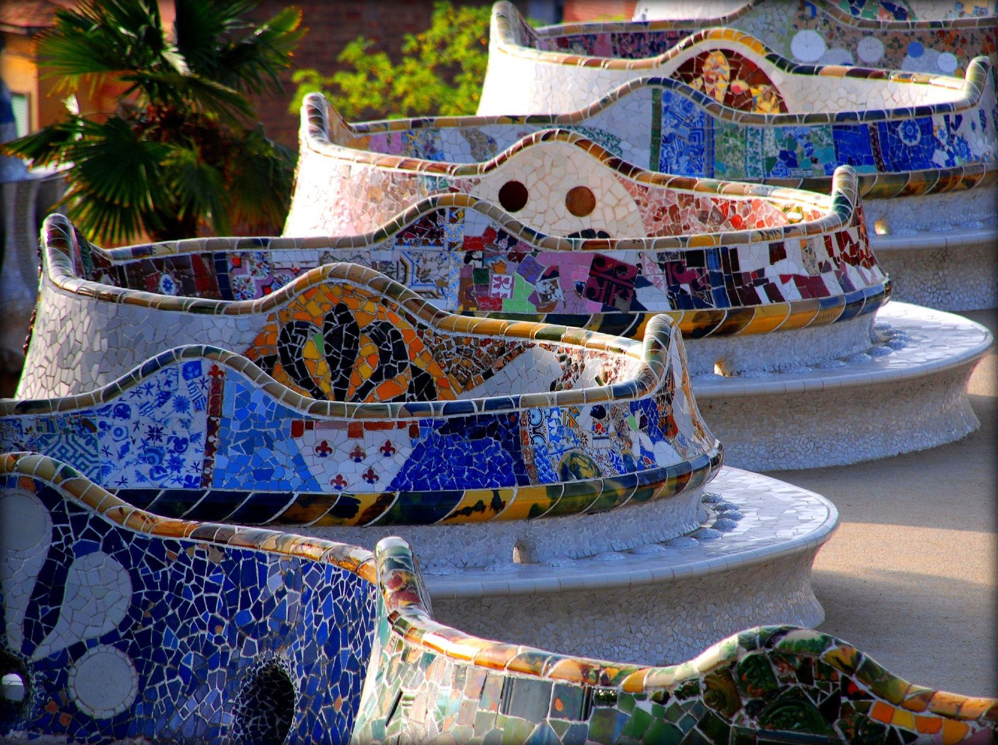 Parc Guell, Whimsical wallpapers, Park's beauty, Gaudi's artistic vision, 2050x1530 HD Desktop