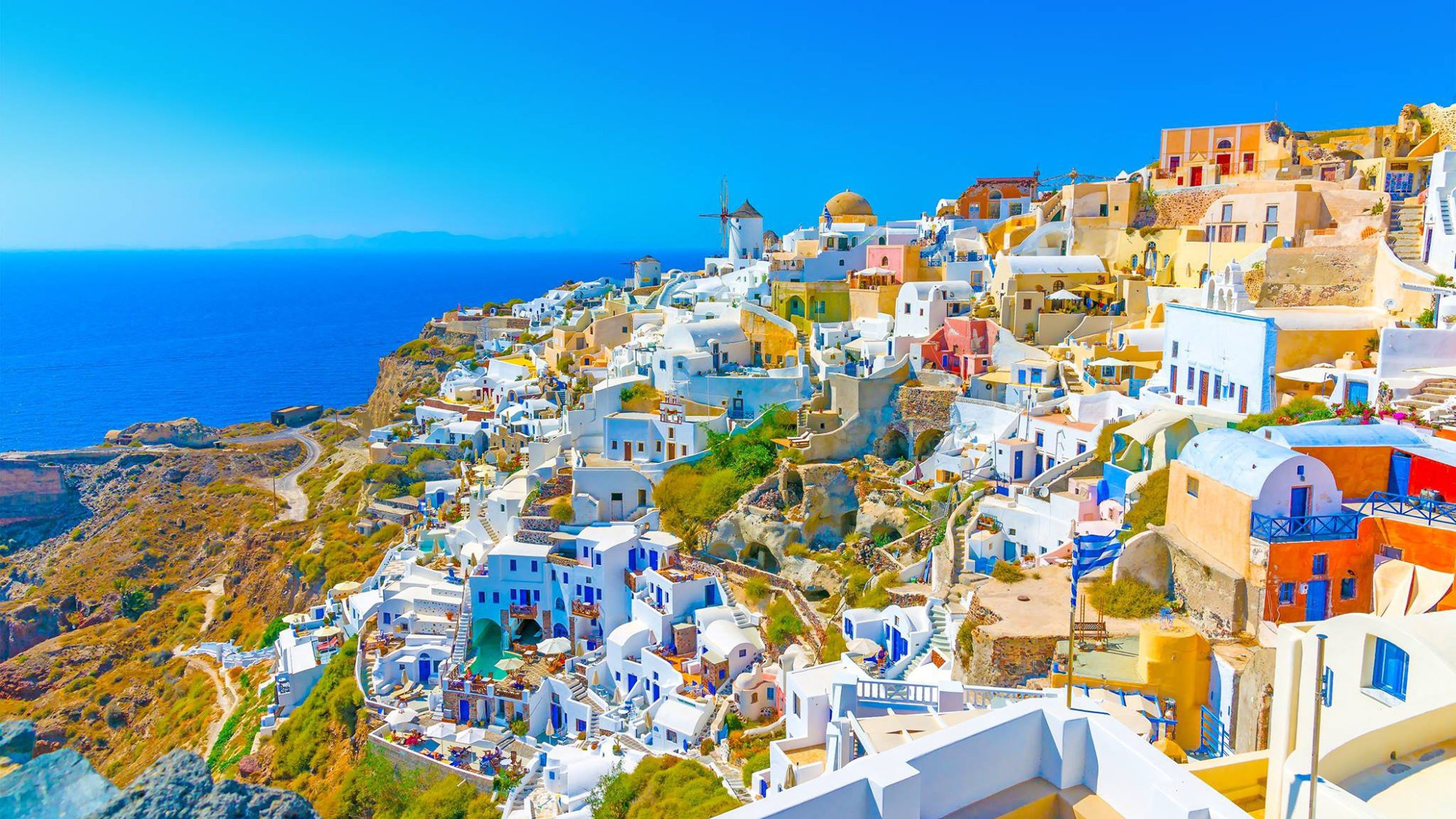 Santorini island, HD wallpaper, Breathtaking beauty, Greek paradise, 3840x2160 4K Desktop