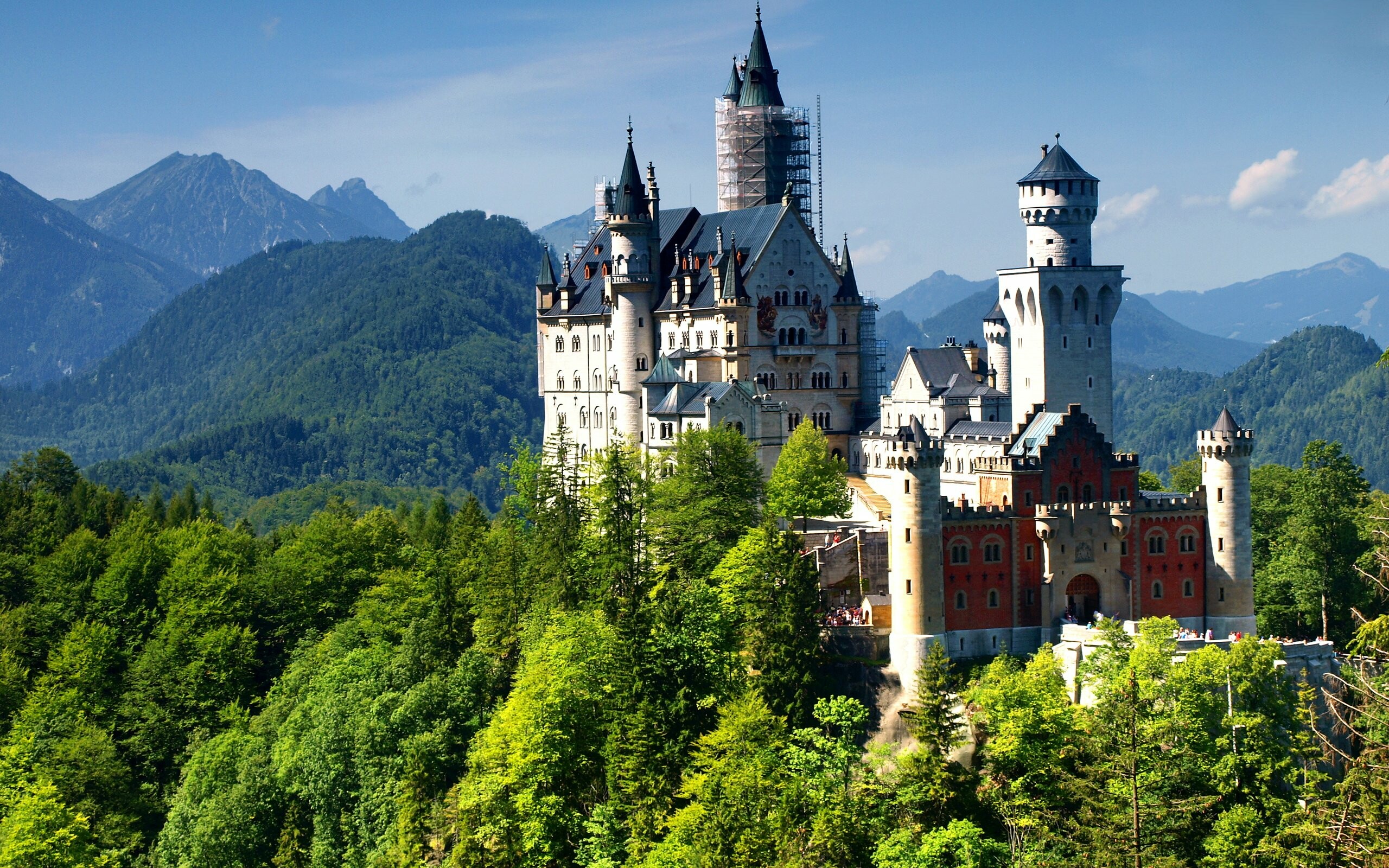 Neuschwanstein Castle: One of the most famous castles in the world, Alps, Bavaria. 2560x1600 HD Wallpaper.