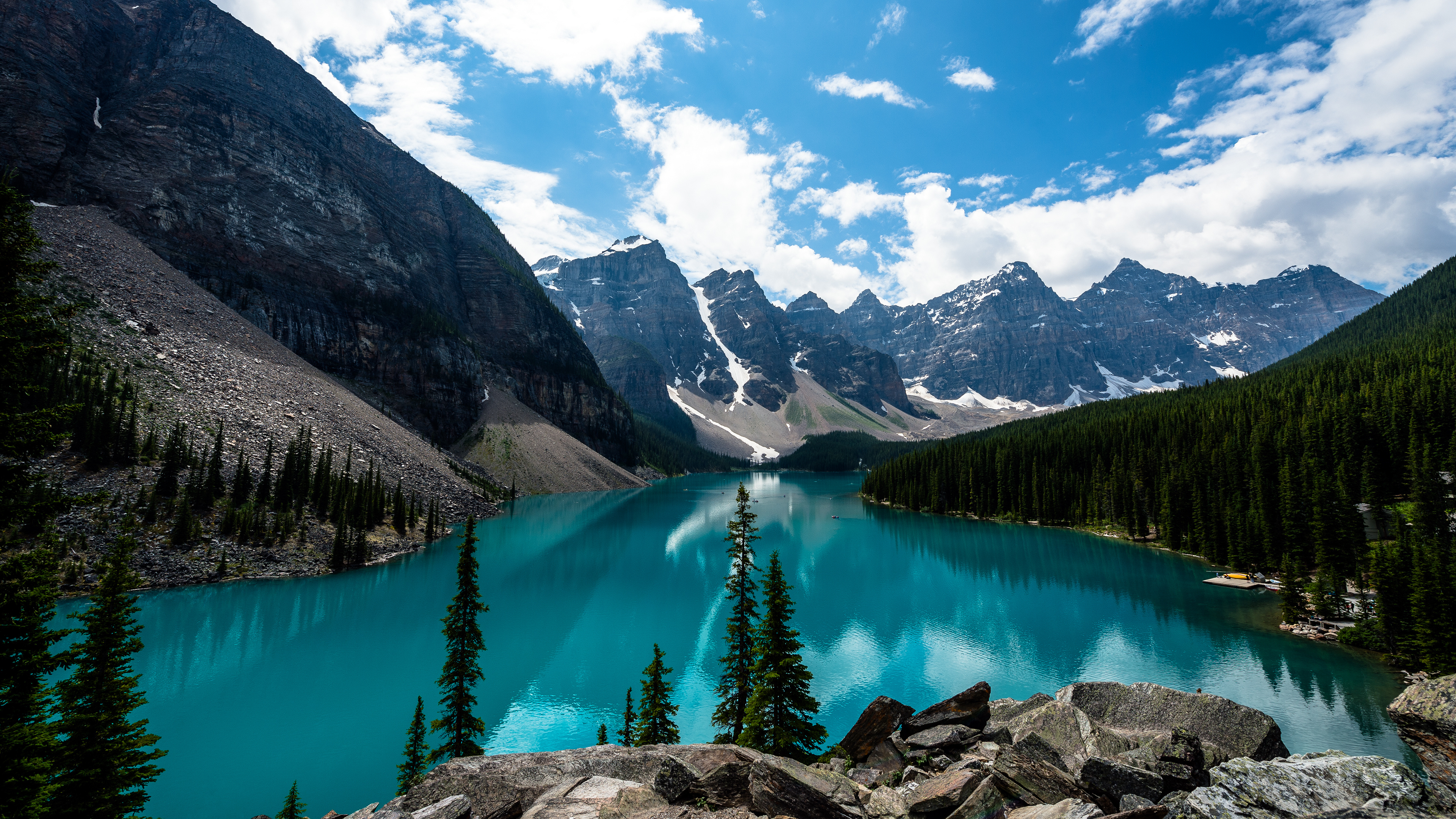 Moraine Lake, Ultra HD wallpaper, Background image, Banff National Park, 3840x2160 4K Desktop